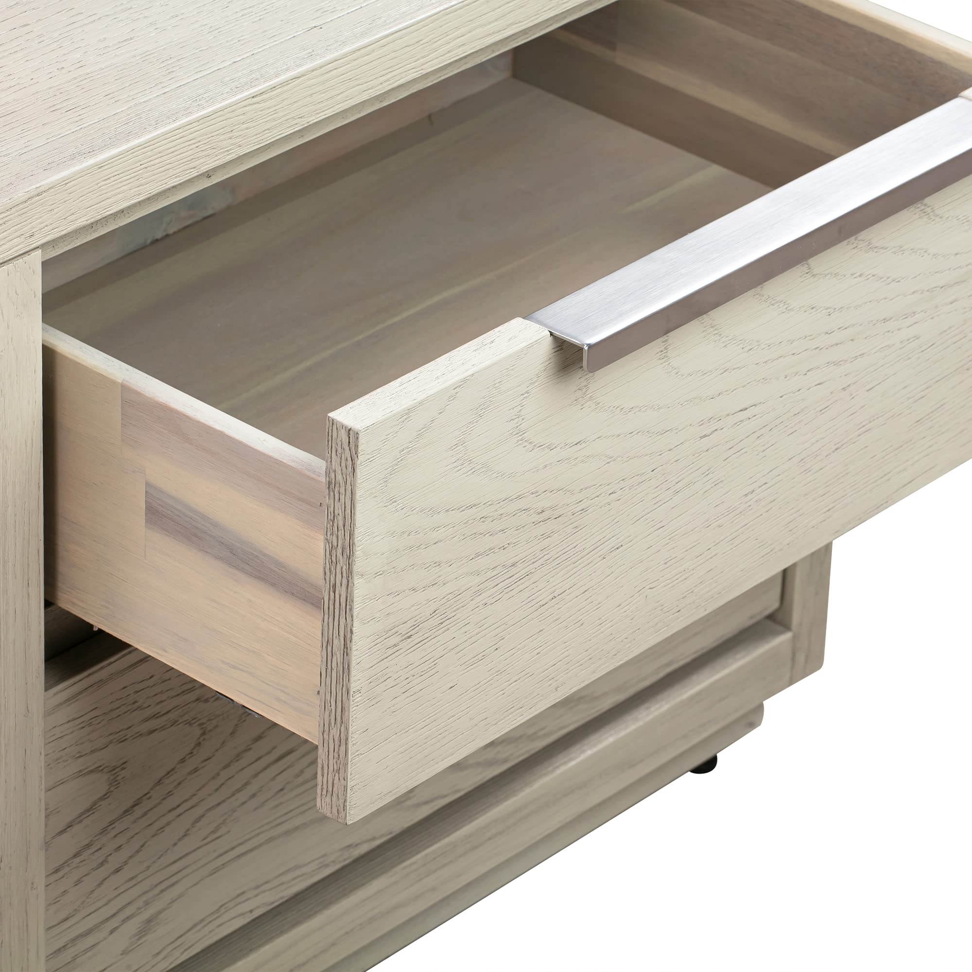 Stylish Abbey Queen 3-Piece Bedroom Set in Grey Oak Wood - Perfect for Master Bedroom, Guest Room & Small Space Decor
