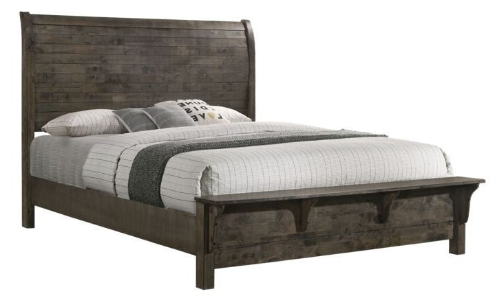 6-Piece Queen Bedroom Set in Grey - Modern Bed Frame, Nightstand & Dresser for Cozy Cabin Retreats