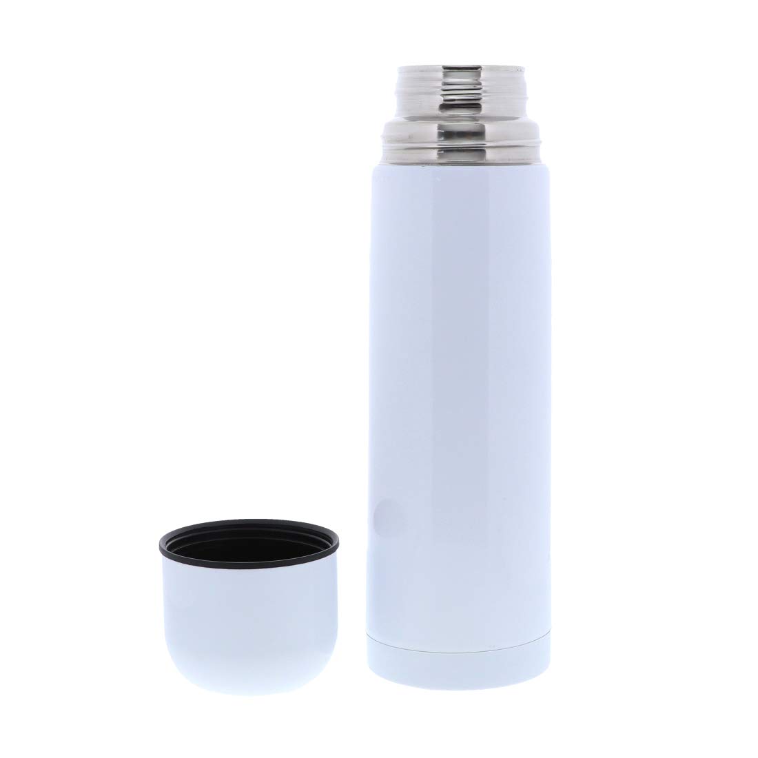 Premium 22 oz Stainless Steel Vacuum Insulated Water Bottle with Lid & Cup - Set of 2, White - Keeps Drinks Hot/Cold for 24 Hours - Perfect for Hiking, Gym, Office & Outdoor Activities