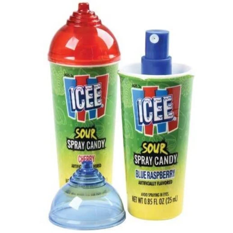 Koko's Icee Sour Spray Candy - 0.85 oz Pack of 12 | Refreshing Sour Candy for Parties, Movie Nights & On-The-Go Snacking