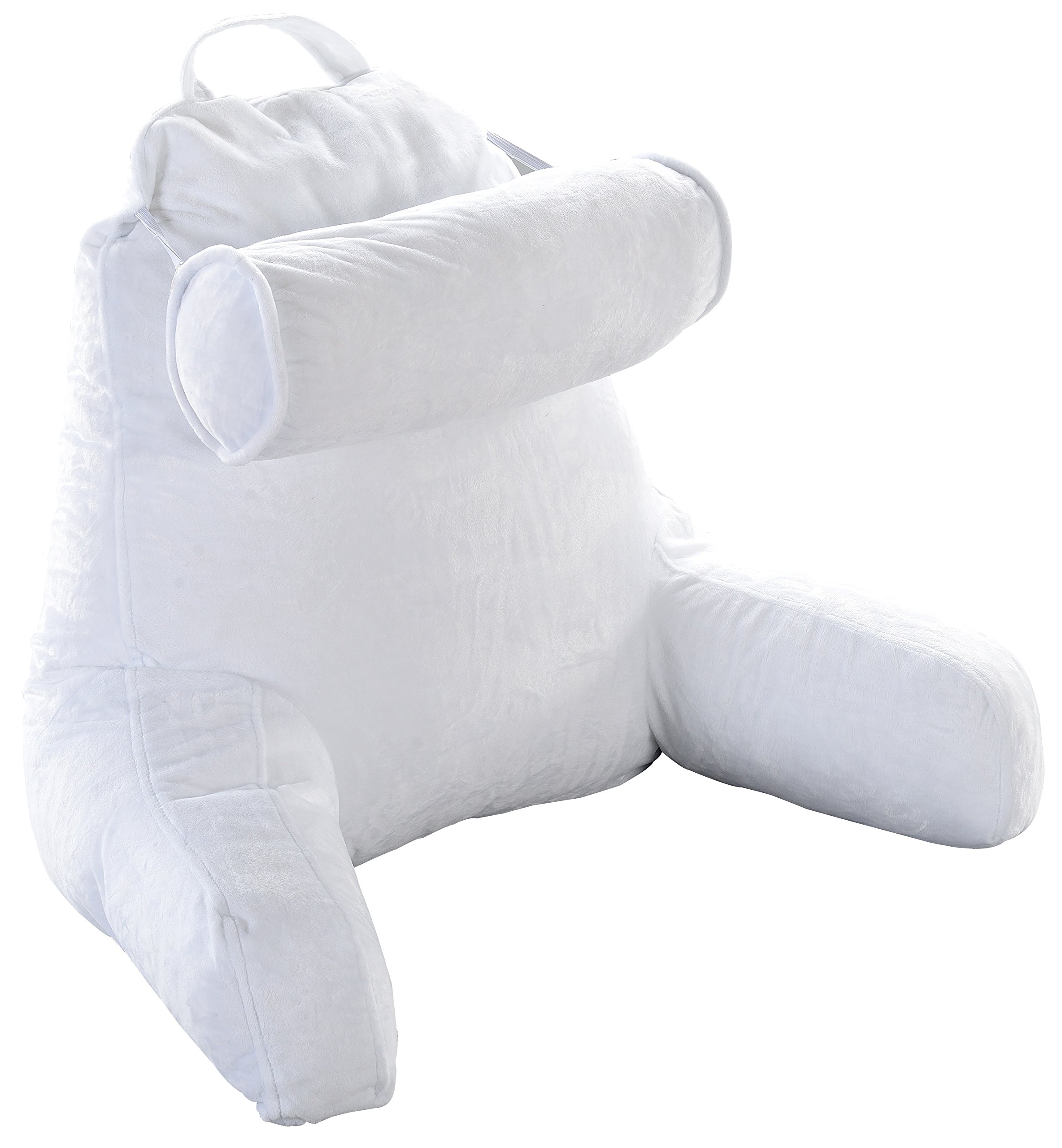 Cheer Collection Memory Foam TV & Reading Pillow with Detachable Cervical Support - Washable White Cover - Perfect for Bed Rest, Sofa Lounging & Neck Pain Relief