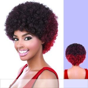 Motown Tress Afro Heat Resistant Synthetic Full Wig in Blonde 613 - Perfect for Cosplay, Daily Wear & Protective Hairstyles