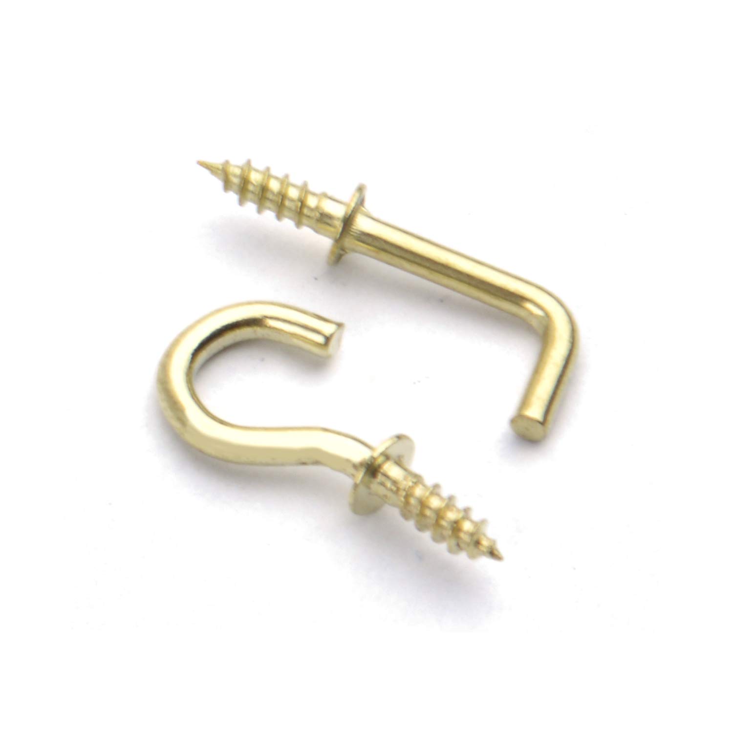 50pcs Gold L Screw Hooks & 50pcs Small Screw Hooks Set - Heavy Duty Shouldered Dresser Hooks & Ceiling Hooks for Hanging Plants, Lights, Decorations - Perfect for Home Organization & DIY Projects
