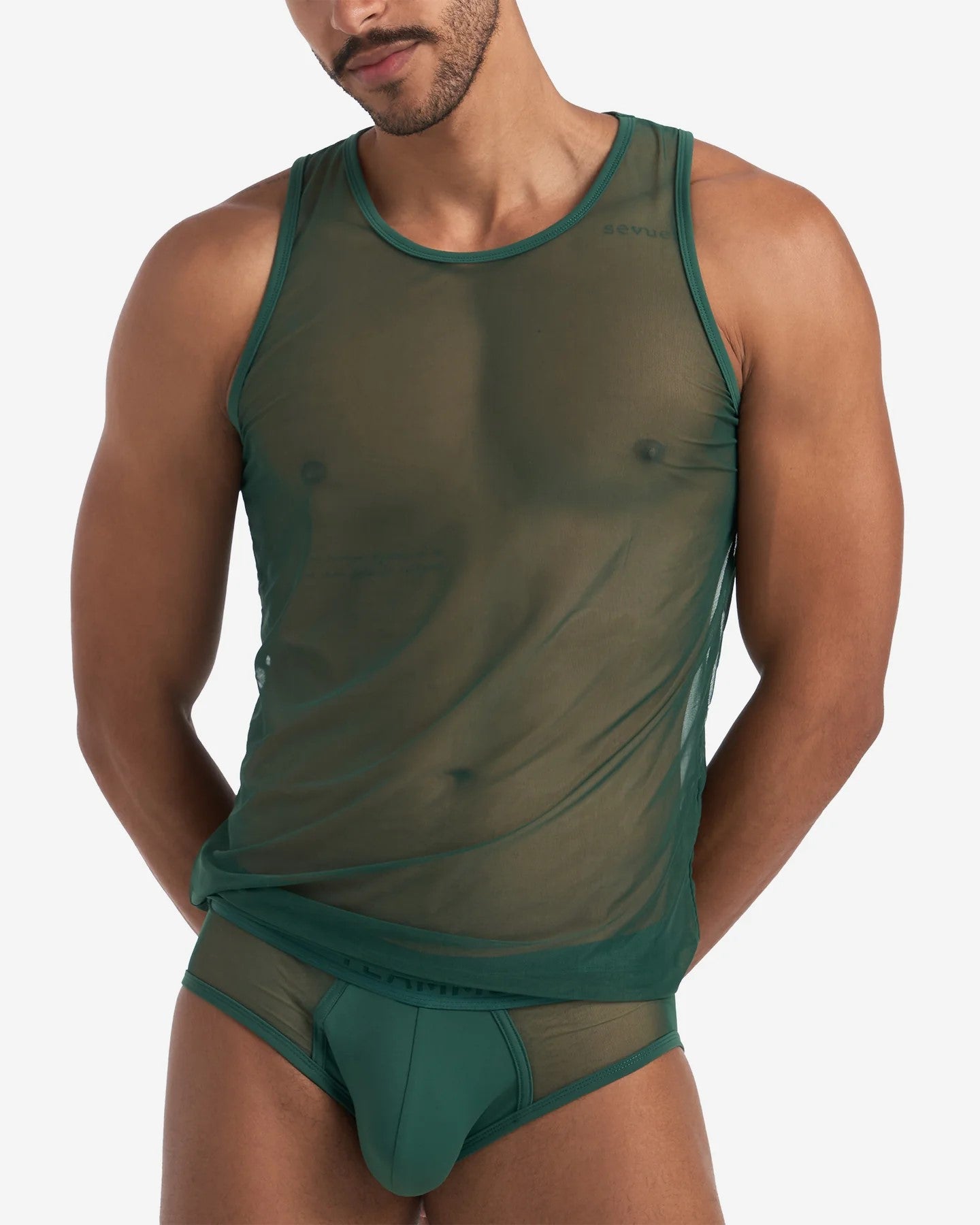 Teamm8 Score Sheer Tank Top - Breathable Mesh Fabric for Women - Hunter Green - Perfect for Running, Yoga & Workouts