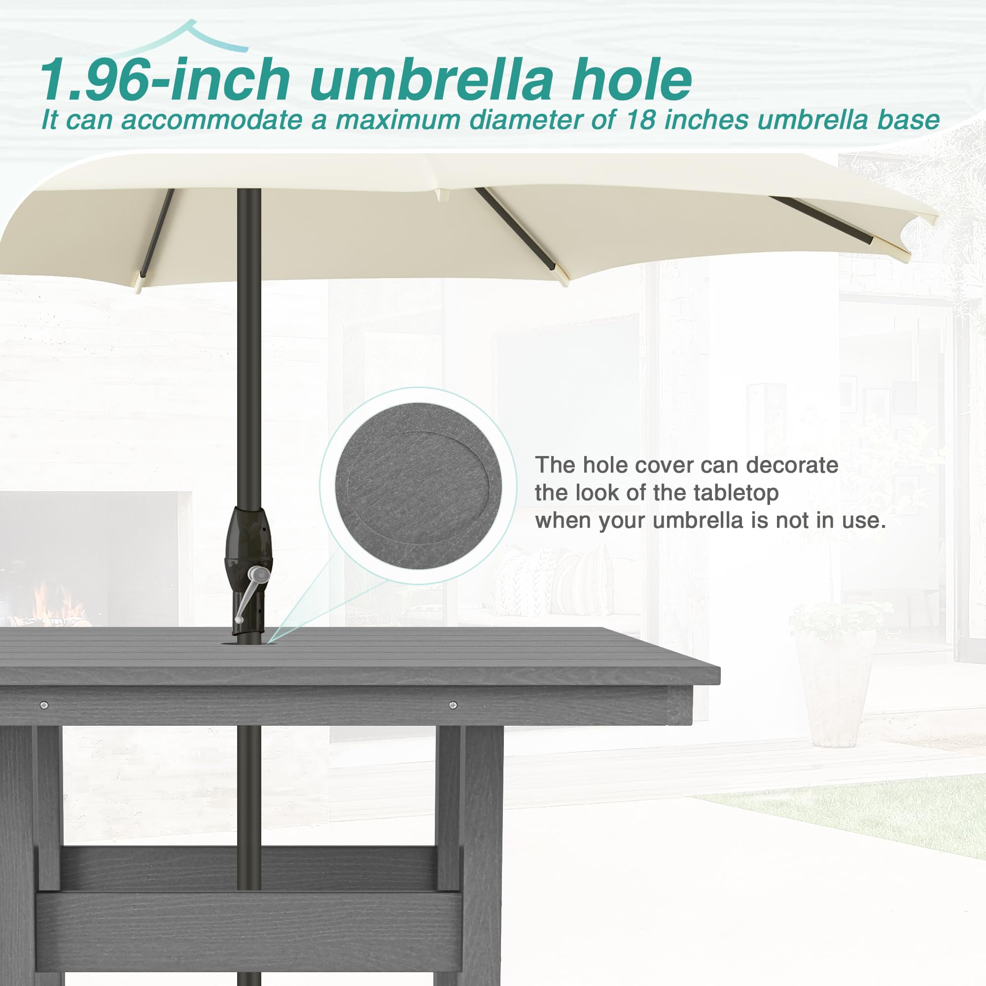 Square Outdoor Dining Table for 4 - 35