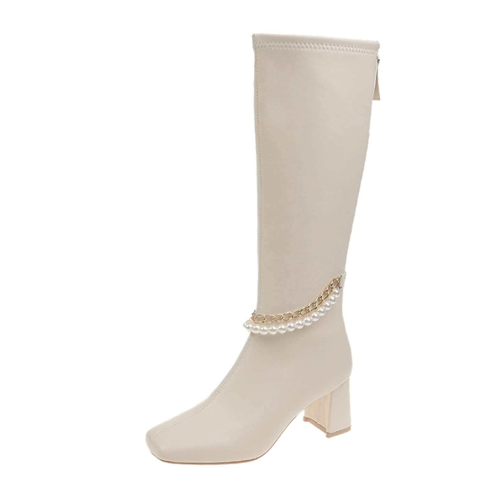 **Women's Retro Thigh High Boots with Chunky Heel - Breathable Fashion Boots for Women - Perfect for Parties, Night Out & Winter Style**