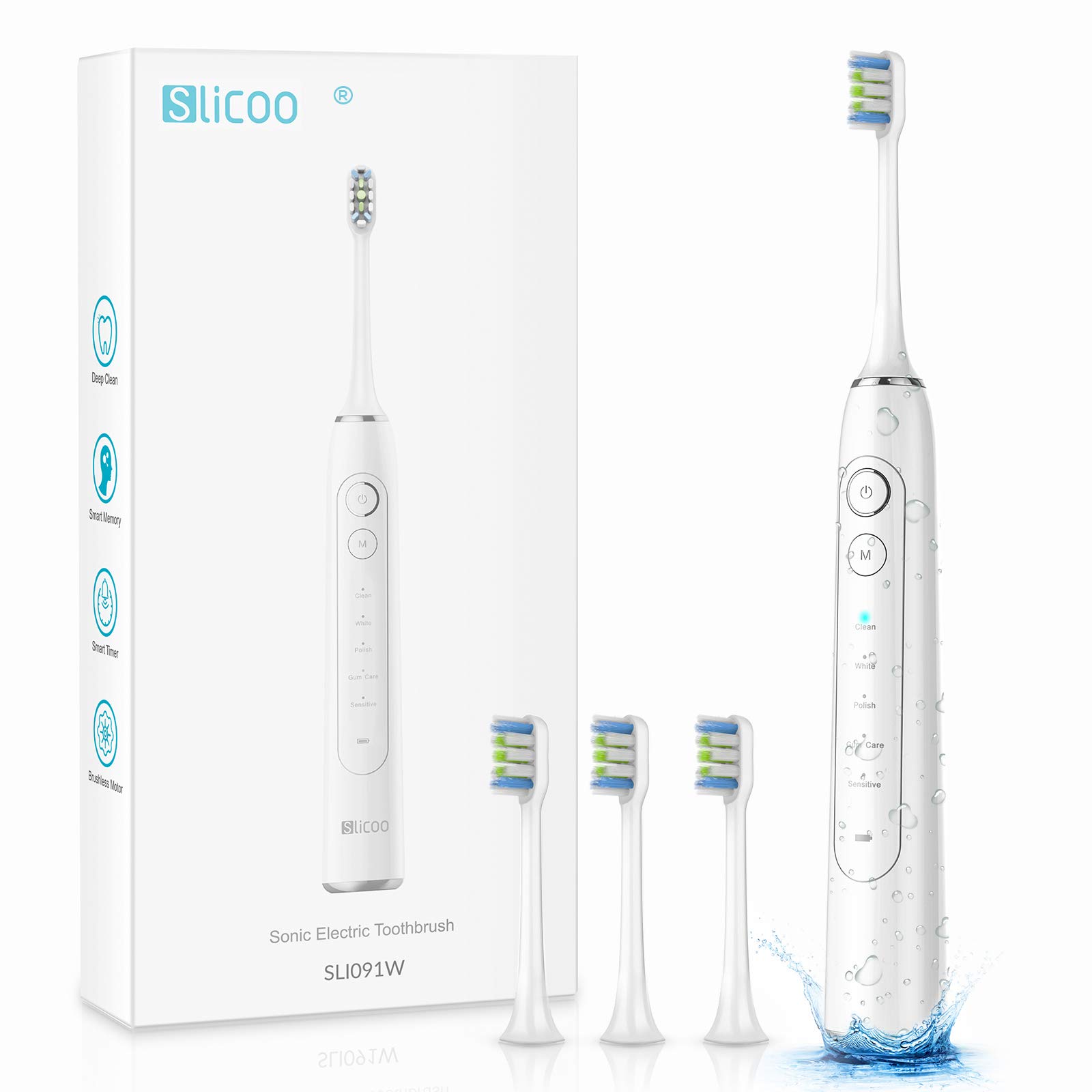 Rechargeable Sonic Electric Toothbrush for Adults - 5 Cleaning Modes, 4 Replacement Brush Heads, 1800mAh Long-Lasting Battery with Smart Timer - Professional Teeth Whitening & Plaque Removal - Perfect for Travel, Home & Daily Oral Care Routine