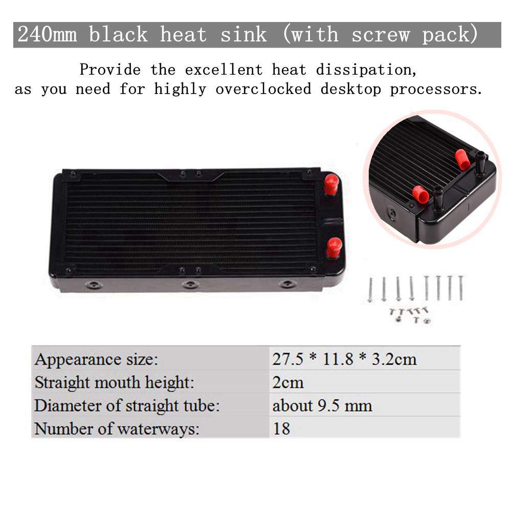 Premium DIY Water Cooling Kit - CPU/GPU Block, Cylindrical Reservoir, High-Performance Pump, RGB LED Fan & 240mm Radiator | Perfect for Gaming PC Builds & High-End Computer Cooling Systems