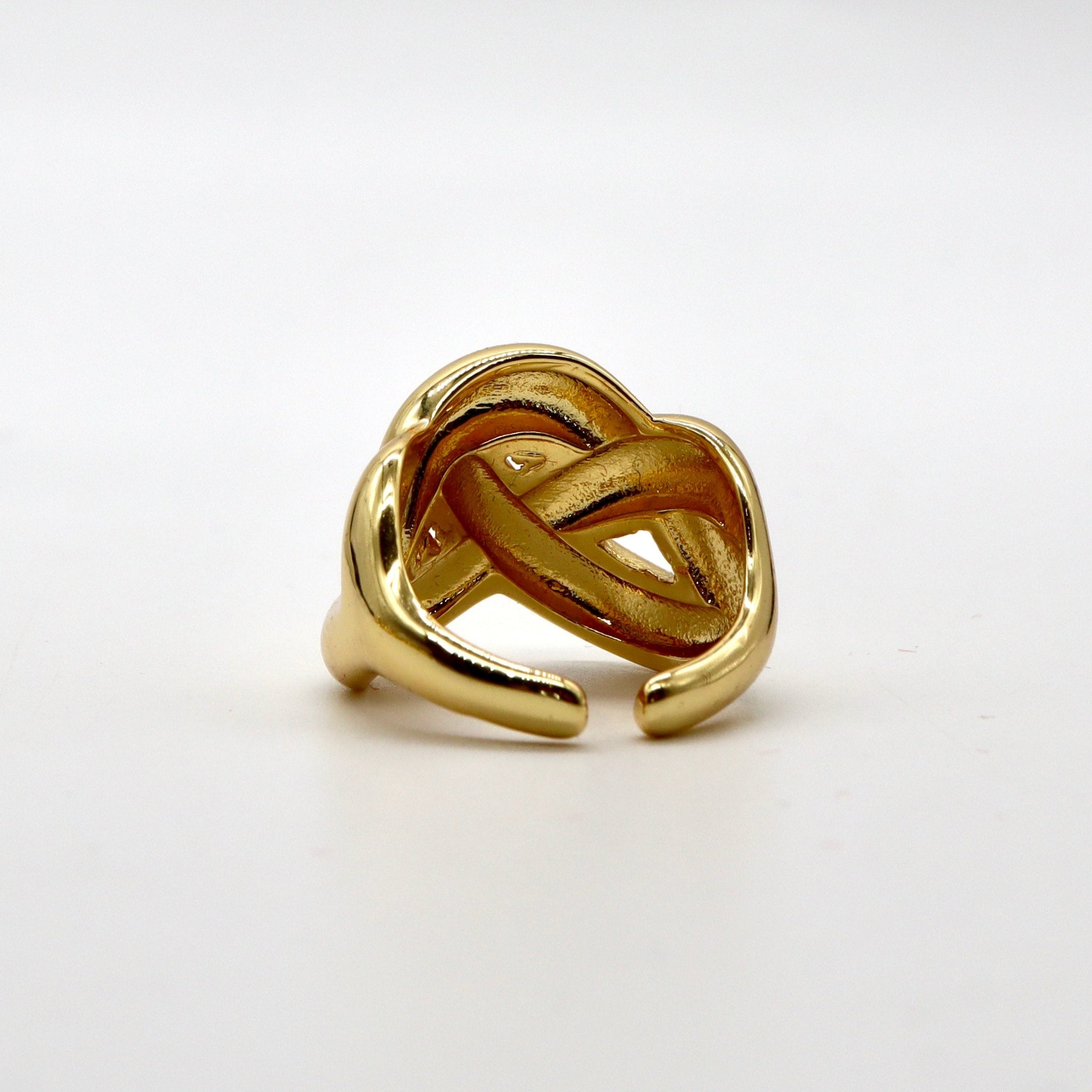 Chunky Gold Knot Ring for Women - 18K Gold Plated Statement Jewelry for Everyday Wear & Special Occasions