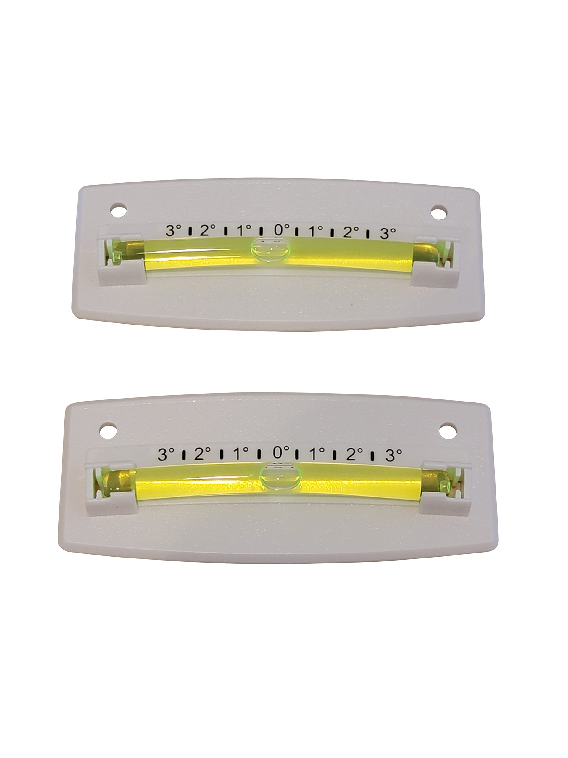 2-Pack Large White Bubble Graduated Scale Levels - Heavy Duty Trailer Leveler for RV, Camper, and Boat Parking - Accurate Leveling Tool for Easy Setup and Alignment