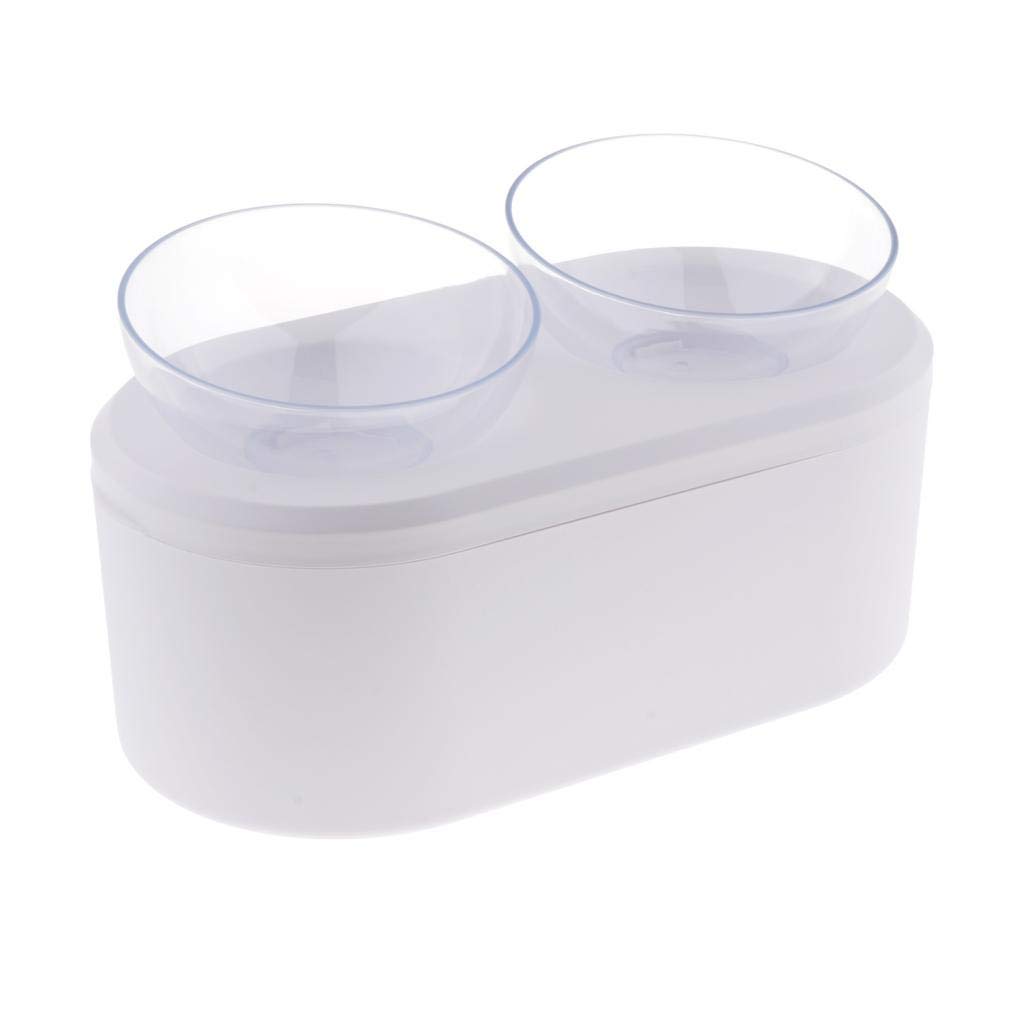Elevated Raised Cat Bowls for Food and Water - Double Pet Feeder with Storage for Dry Food & Snacks - Perfect for Kittens, Adult Cats & Multi-Pet Homes