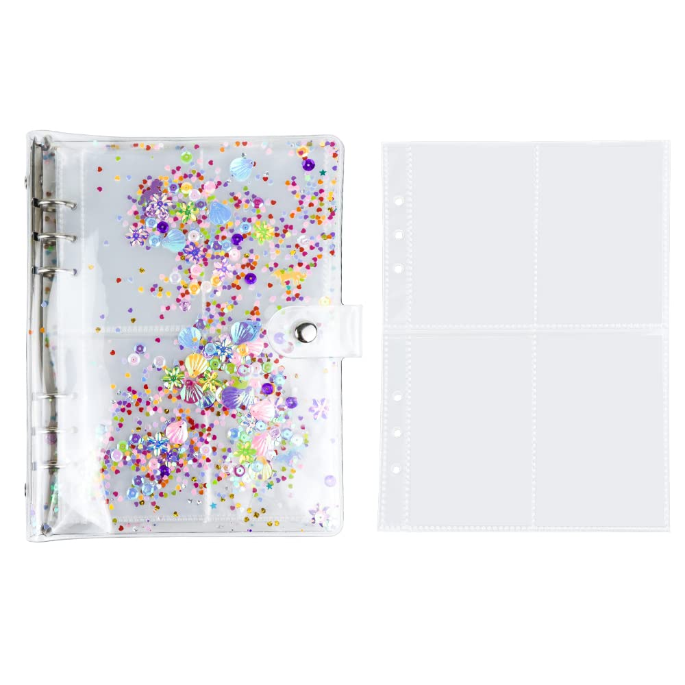 A5 6-Ring Binder Photo Album - PVC Refillable Kpop Photocard Binder with 25 Double-Sided Pages (4 Pockets Per Page) - 3 Inch Plastic Card Sleeves - Acid-Free & Archival-Safe - Perfect for Kpop Collectors, Trading Cards, and Photo Storage