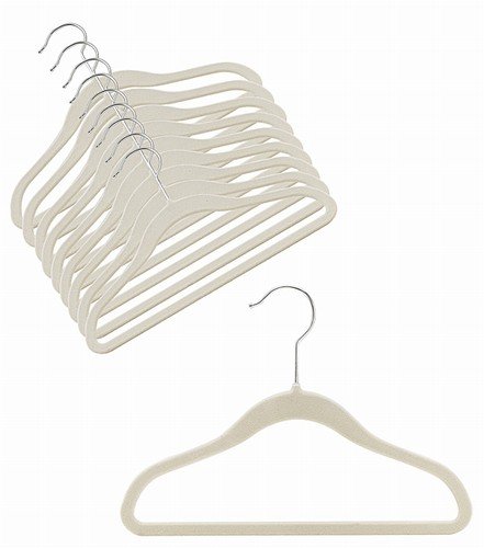 Ultra-Slim Kids Velvet Clothes Hangers - 100 Pack - Linen Fabric - Perfect for Nursery, Closet Organization & Travel Storage