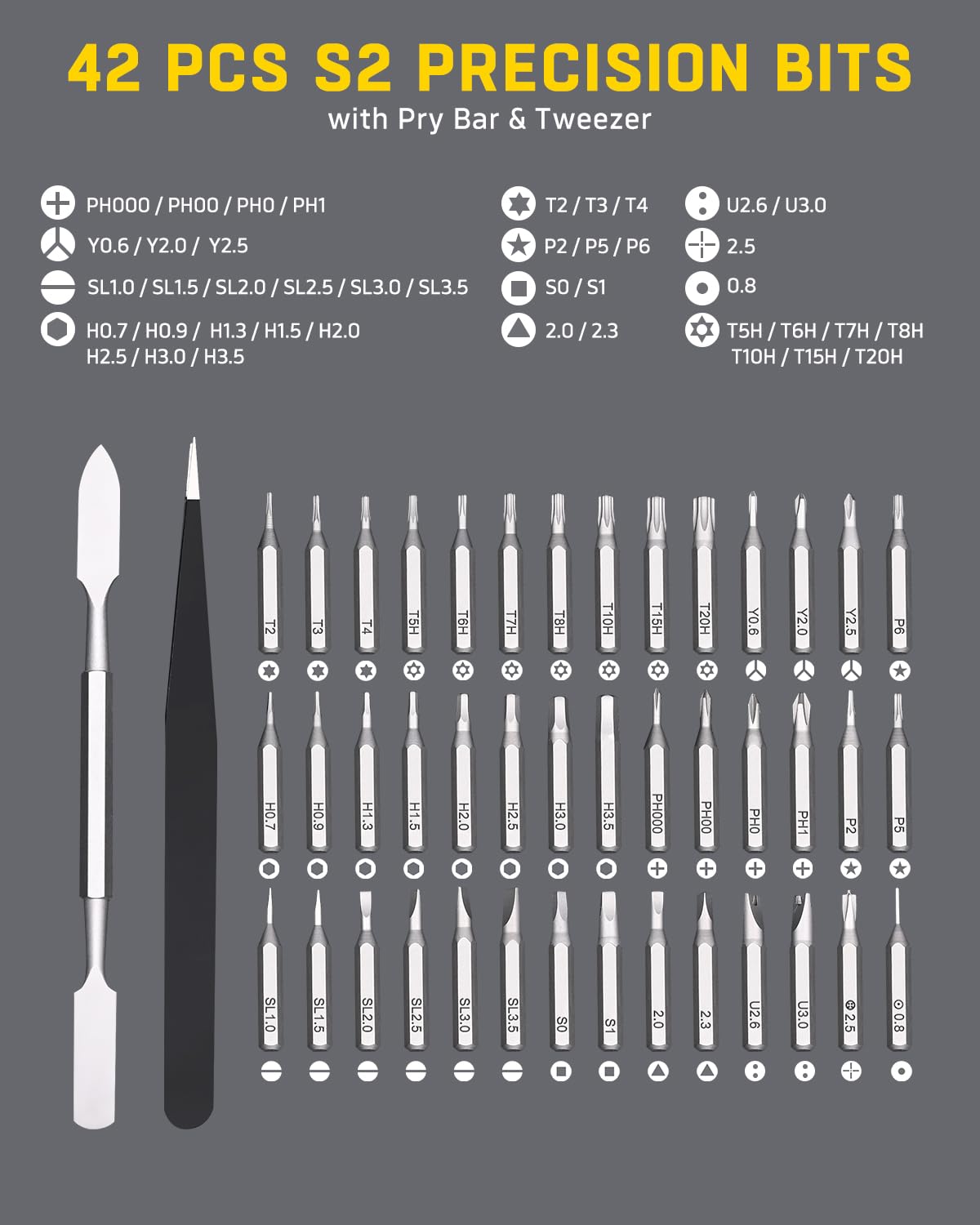 Premium 46-in-1 Mini Screwdriver Set for Electronics Repair - iPhone, Laptop, Watch, PC, PS5
