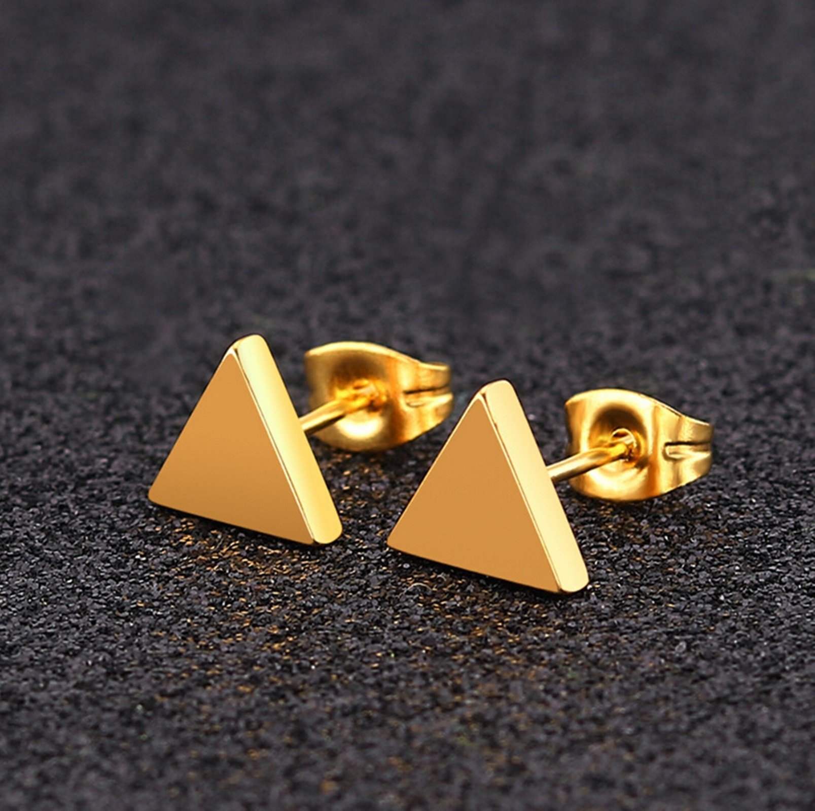 Men's Stud Earrings Set - 3 Pairs Medical Grade Stainless Steel Triangle Earrings for Men & Women | Hypoallergenic, Comfort Fit | Perfect for Daily Wear, Gifts & Special Occasions