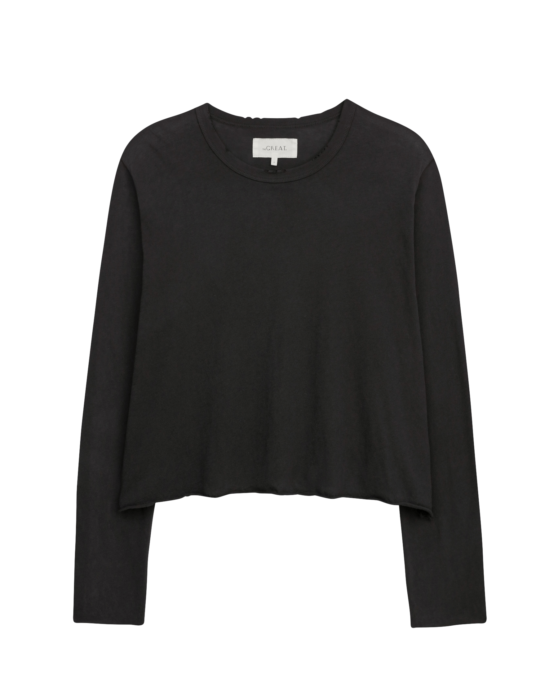 Stylish Long Sleeve Crop Top Tee in Washed Black - Perfect for Casual Outfits, Layering & Streetwear Fashion
