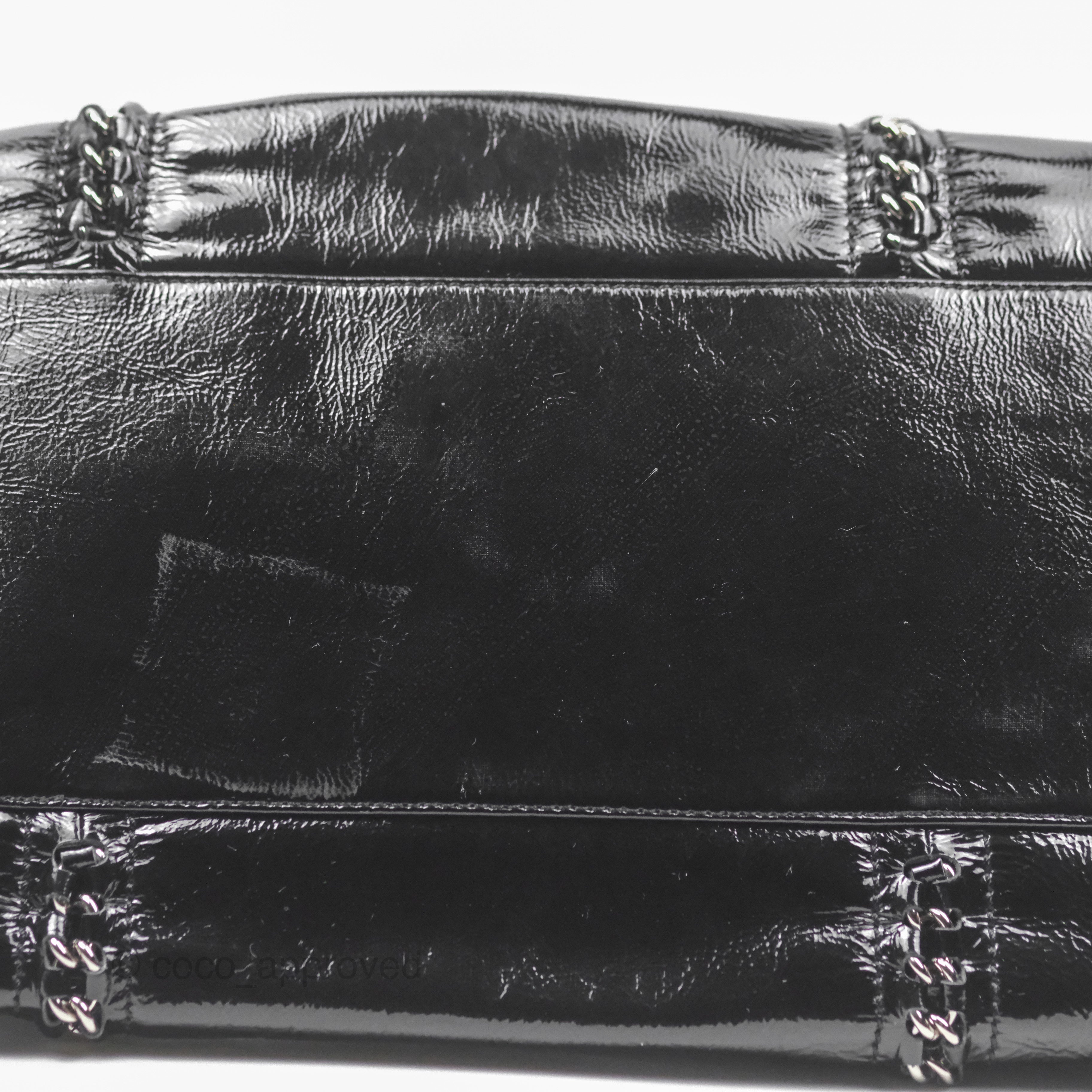 Chanel Bowling Tote Bag Black Glazed Calfskin Leather with Silver Hardware - Luxury Designer Handbag for Women, Perfect for Work, Travel and Everyday Use