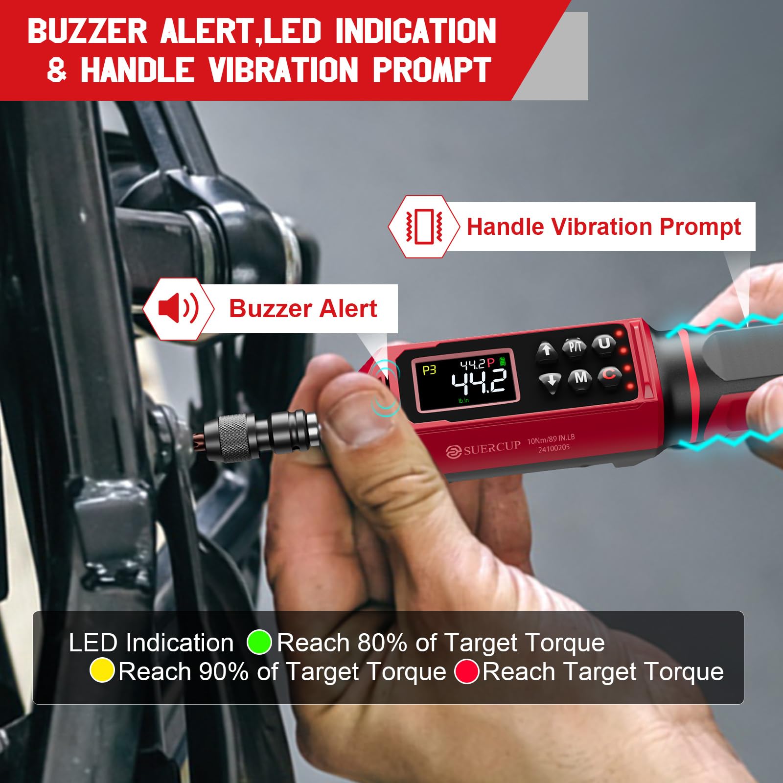 Precision Digital Torque Screwdriver 1.5-88.5in-lbs (0.15-10Nm) with ±1% Accuracy - LED Alarm, Buzzer & Vibration - 9 Preset Modes & Data Storage - Perfect for Bike Repair, Gunsmithing, Scope Mounting and Electronics Assembly