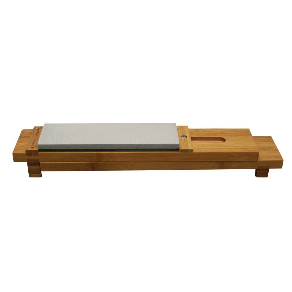 Premium KRAMER by ZWILLING Bamboo Knife Sharpening Stone with Sink Bridge - Professional Kitchen Tool for Sharpening Chef Knives, Pocket Knives & Scissors - Ideal for Home Cooks & Professional Chefs