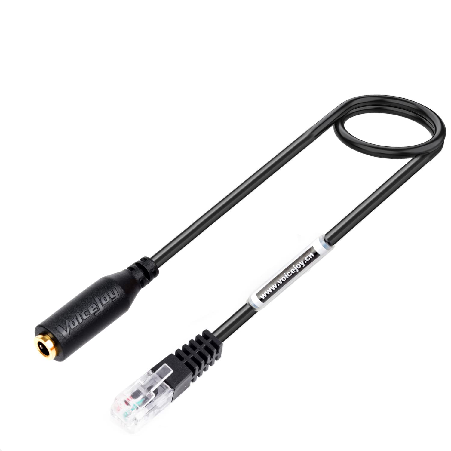 VoiceJoy Standard 3.5mm to RJ9 Headset Adapter Cable - Compatible with Cisco Unified Office Phones 7970/7940/7941/7942/7971 - Convert Smartphone Headset for Business Calls & Office Communication