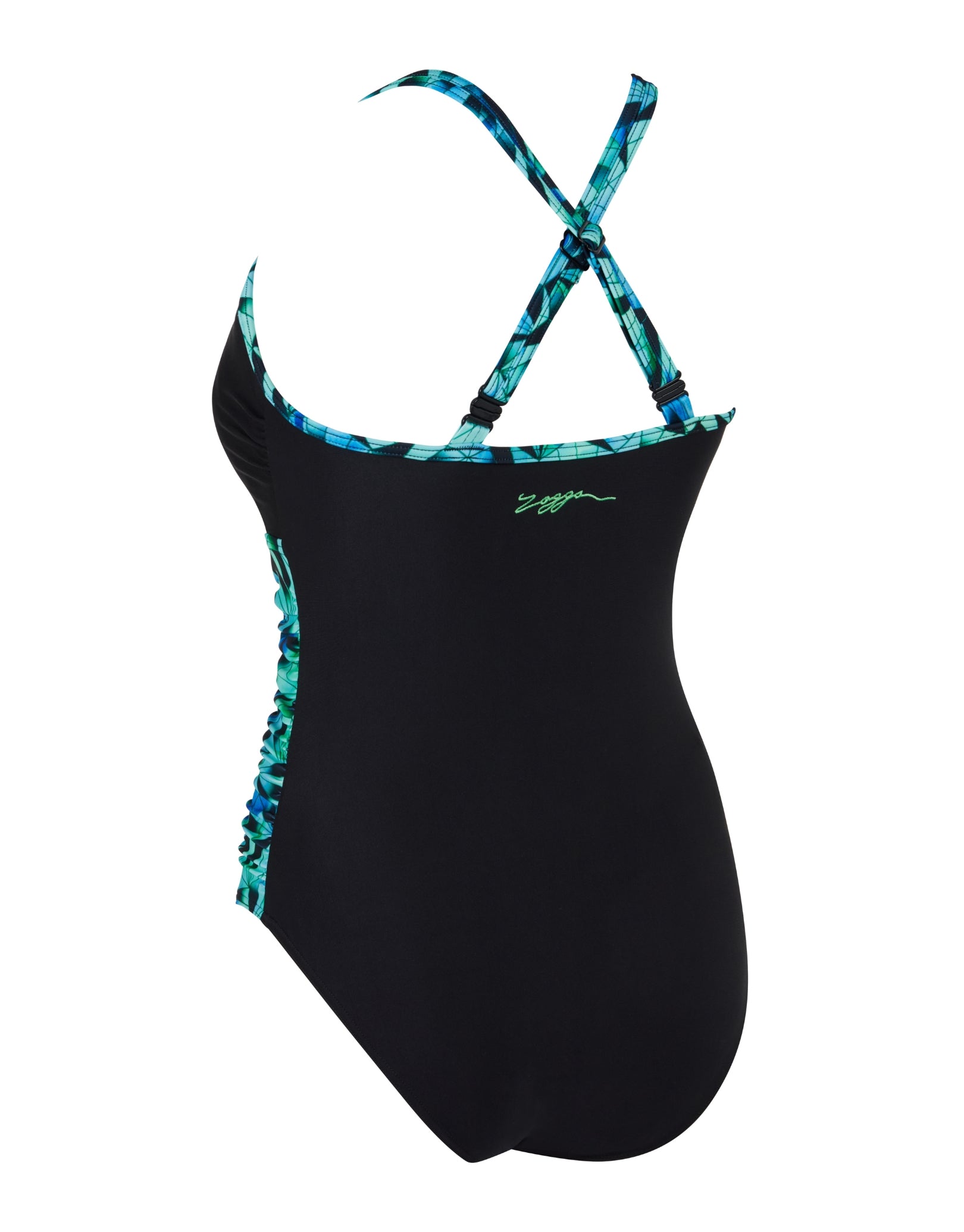 Cyber Multiway Swimsuit for Women - Adjustable Straps & Stylish Black/Blue Color - Perfect for Beach, Pool, and Summer Vacations