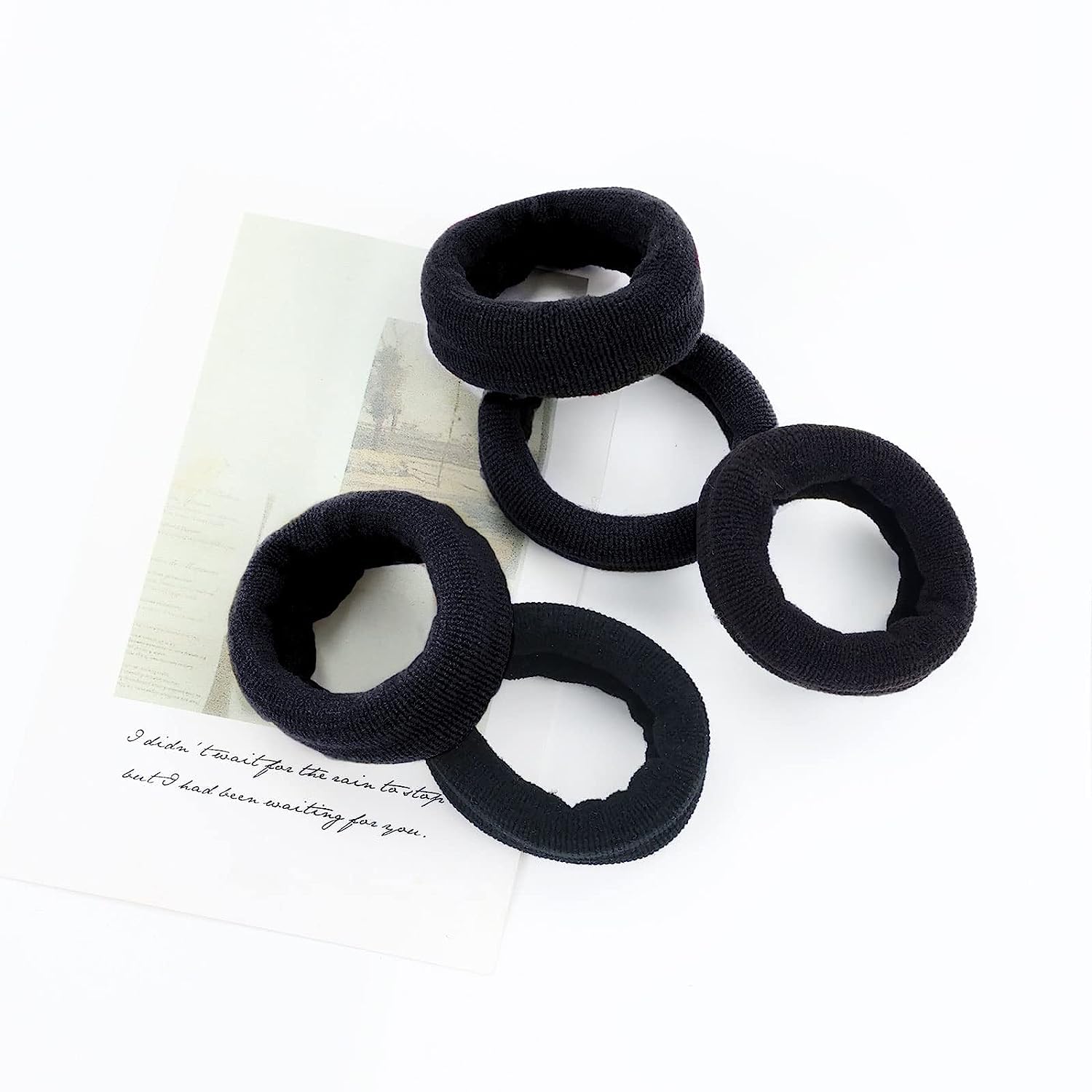 Starvis Thick Seamless Cotton Hair Ties - No Damage Hair Elastics for Women & Girls (30pcs, Black) | Soft Ponytail Holders for Workout, Yoga, Office & Everyday Use