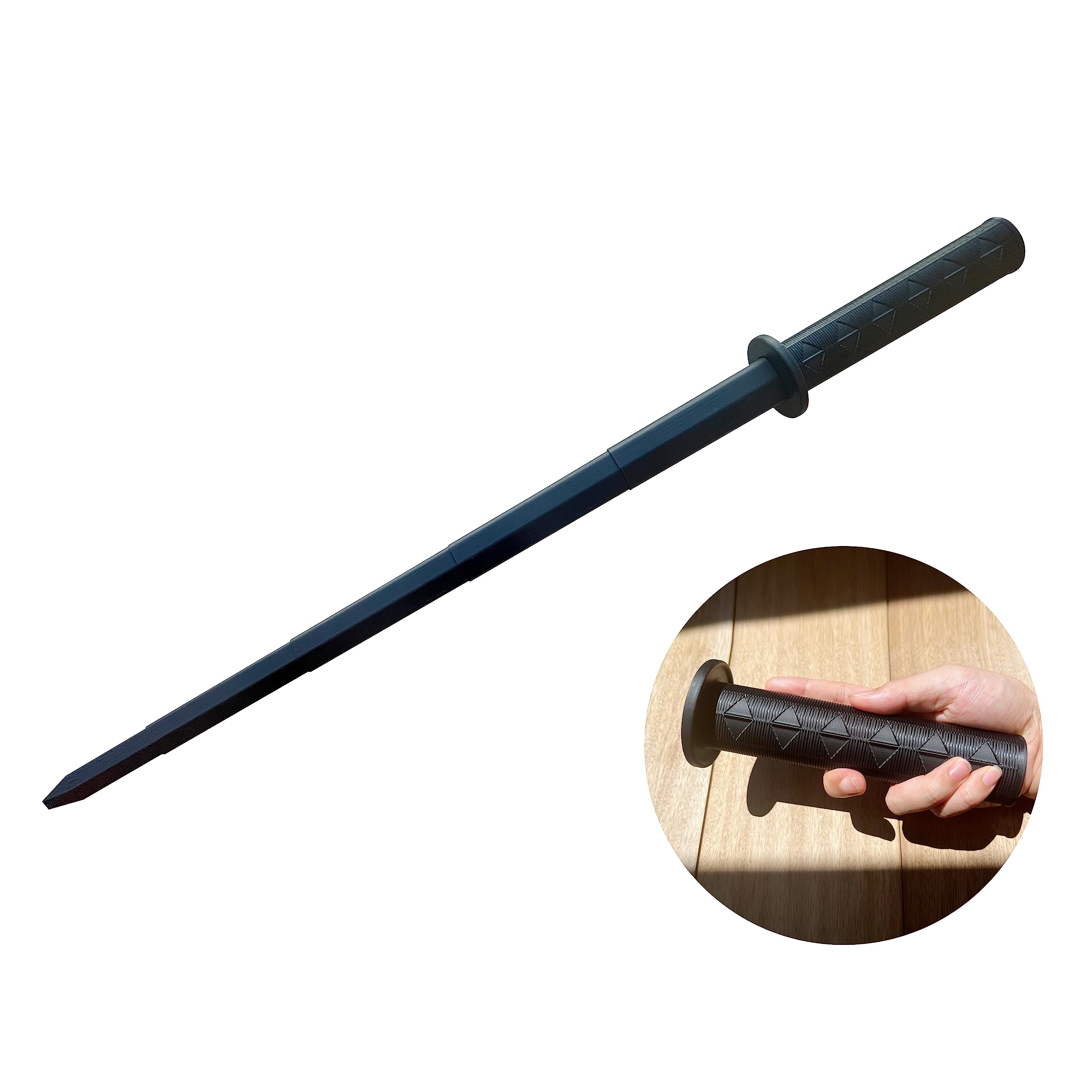 Custom Collapsible Straight Katana Toy - 3D Printed Ninja Sword for Halloween Cosplay, Anime Conventions & Martial Arts Training (Single Color Option) - Perfect for Costume Parties, Stage Performances & Collectors