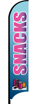 Feather Flag Banner for Snacks - Custom Advertising Flags for Food Trucks, Cafes & Events | Outdoor Promotional Signage