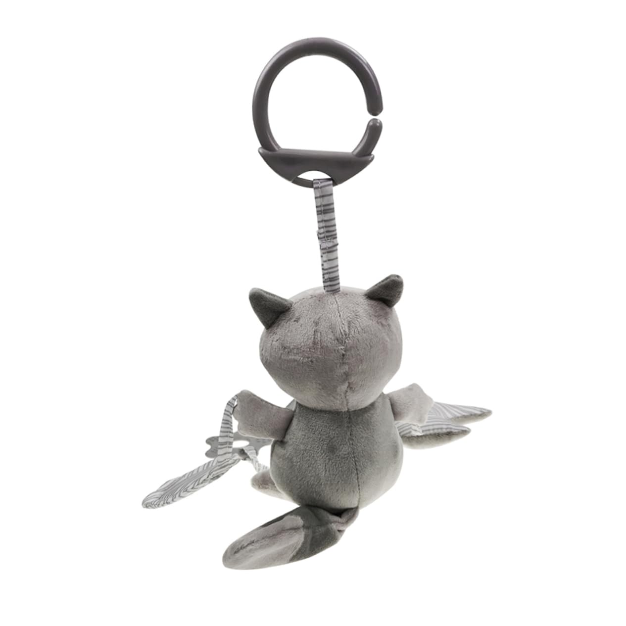 FELTECHELECTR Plush Hanging Rattle Toy - Grey Animal Rattle for Babies, Infants & Toddlers | Soft Developmental Toy for Crib, Stroller & Playtime