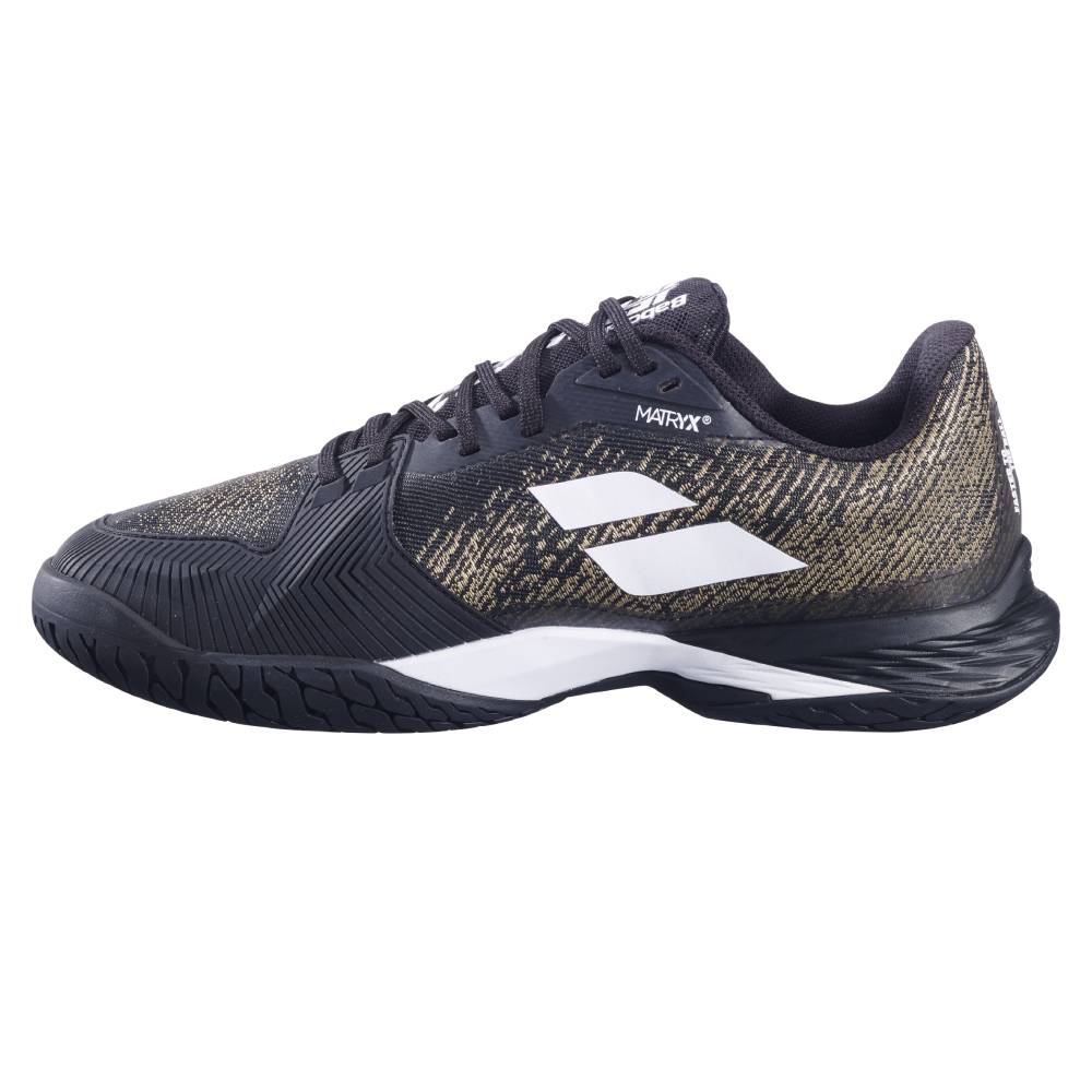 Babolat Jet Mach 3 AC Wide Men's Tennis Shoes - Black/White | Lightweight & Durable Court Shoes for Competitive Play & Training