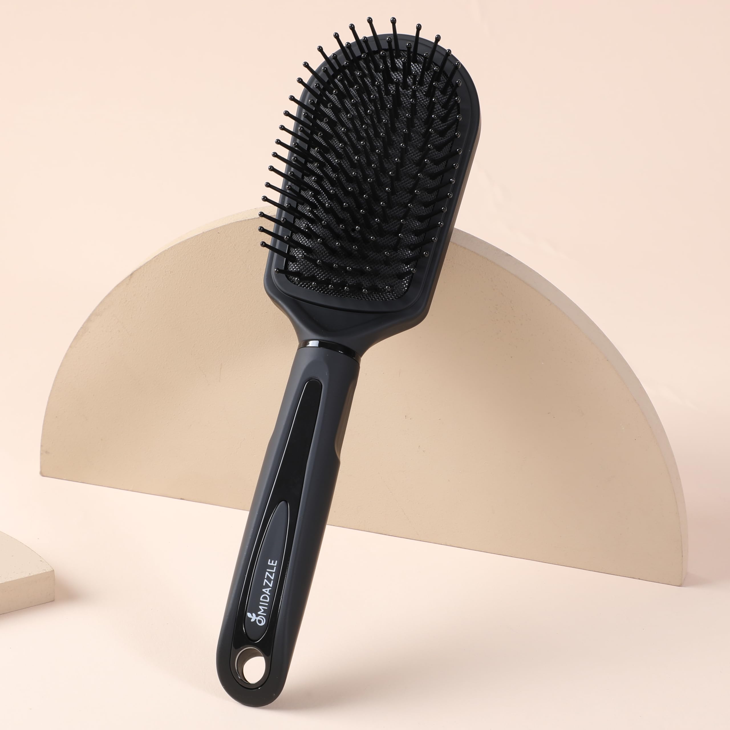 Premium Midazzle Cushioned Paddle Hair Brush for Men & Women - Detangling & Styling - Soft Bristles for Smooth Hair - Pack of 2 (HB3-17) - Perfect for Home, Travel & Salon Use