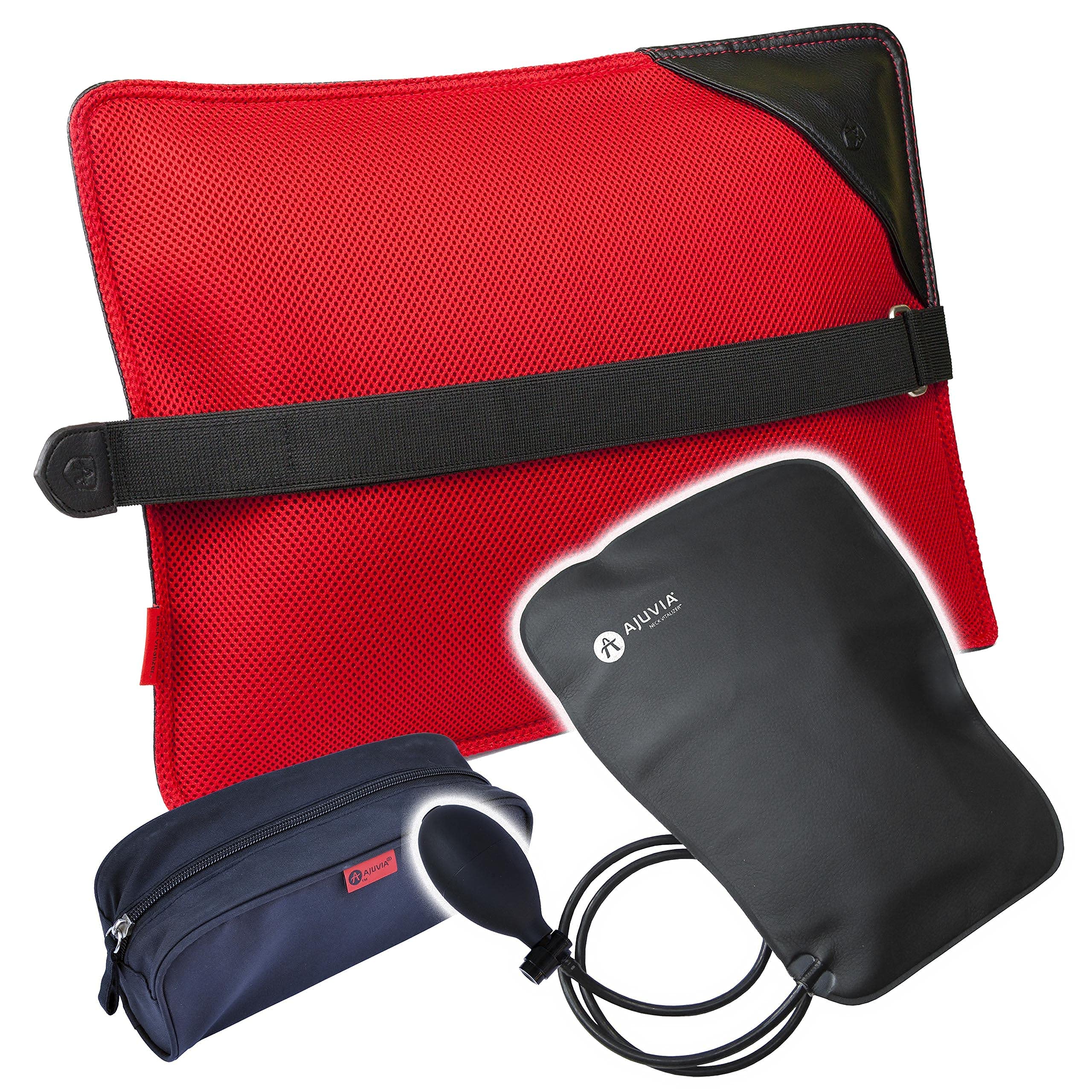 AJUVIA Back Vitalizer Lumbar Pillow and Neck Vitalizer™ Bundle - Ergonomic Support for Office Chair, Car Seat & Home Use - Relieve Back & Neck Pain While Working or Traveling
