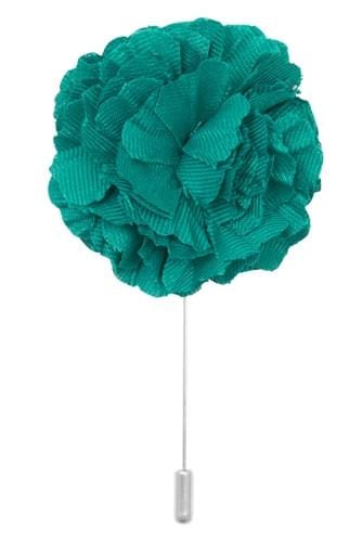 Premium Cotton Lapel Pin in Dark Aqua - Elegant Lapel Accessory for Suits, Blazers & Formal Attire