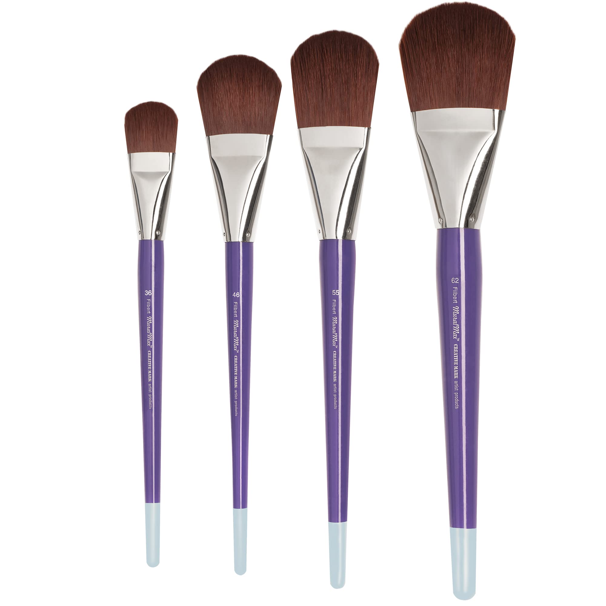 Creative Mark Mural Max Large Scale Paint Brushes - Professional Filbert Brush #46 for Murals, Canvas & Wall Painting - 2 Pack - Ideal for Artists, DIY Home Decor & Outdoor Projects
