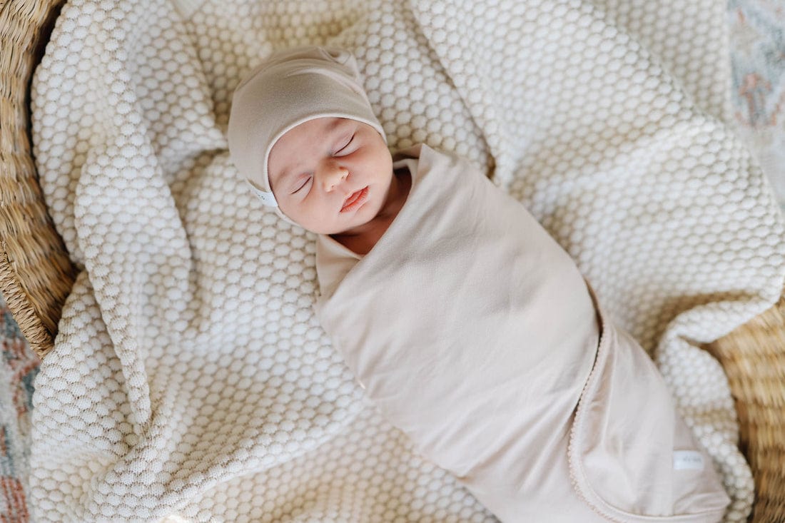 Ely's & Co. Modal Baby Swaddle Blanket and Beanie Gift Set - Soft Newborn Essentials for Shower, Hospital, and Photo Shoots