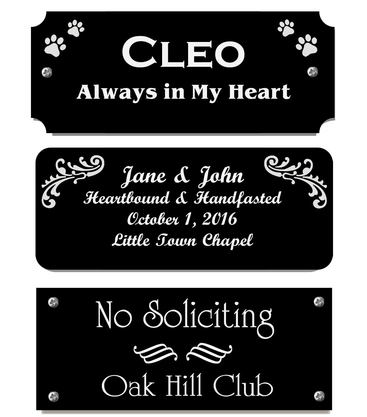Custom Engraved Solid Brass Copper Name Plates - 2