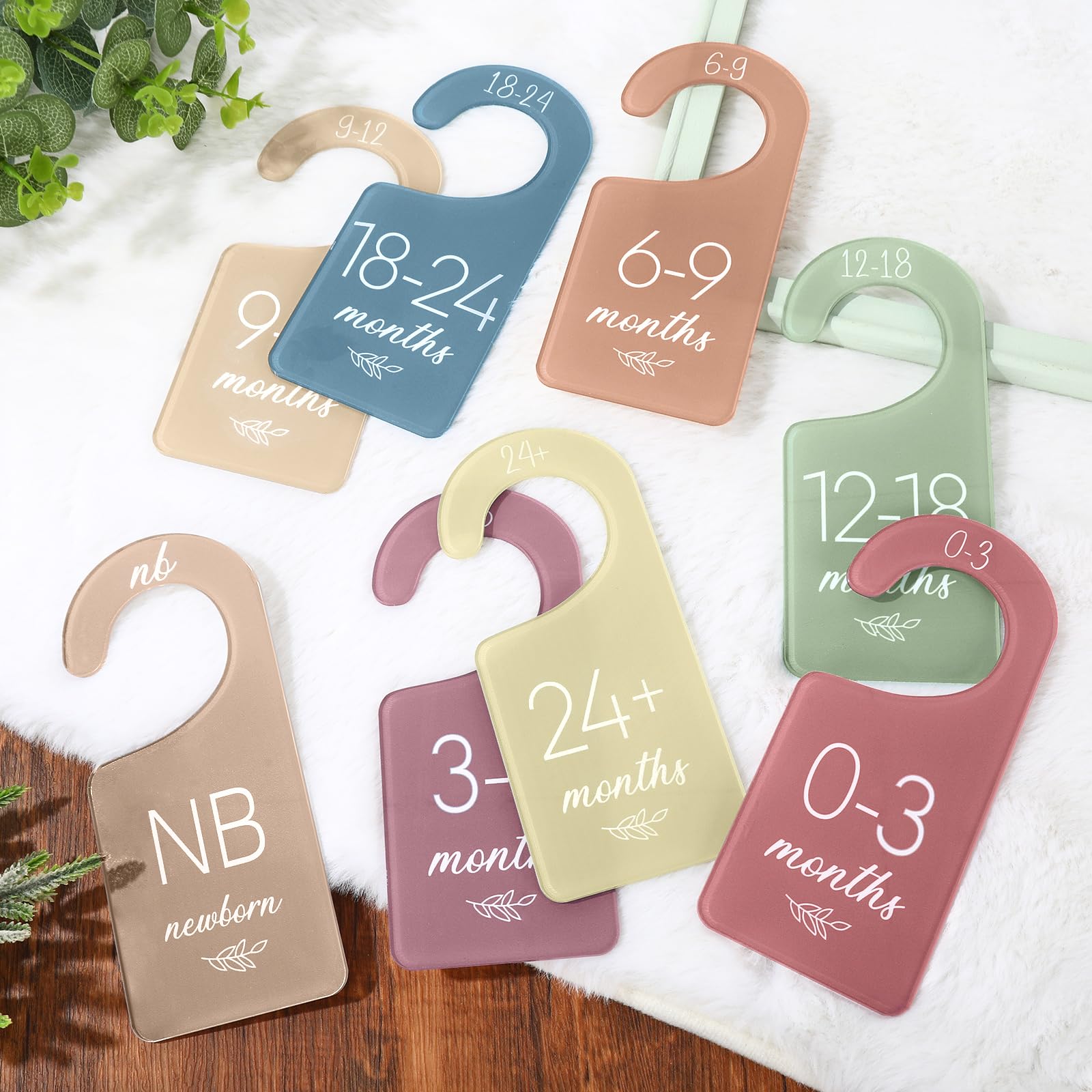 Whaline 8-Piece Boho Baby Clothes Hangers & Closet Organizers - 6.7 x 3 Inch Acrylic Dividers for Nursery, Baby Wardrobe & Kids Room Organization - Perfect for Newborn Clothing Storage & Nursery Decor