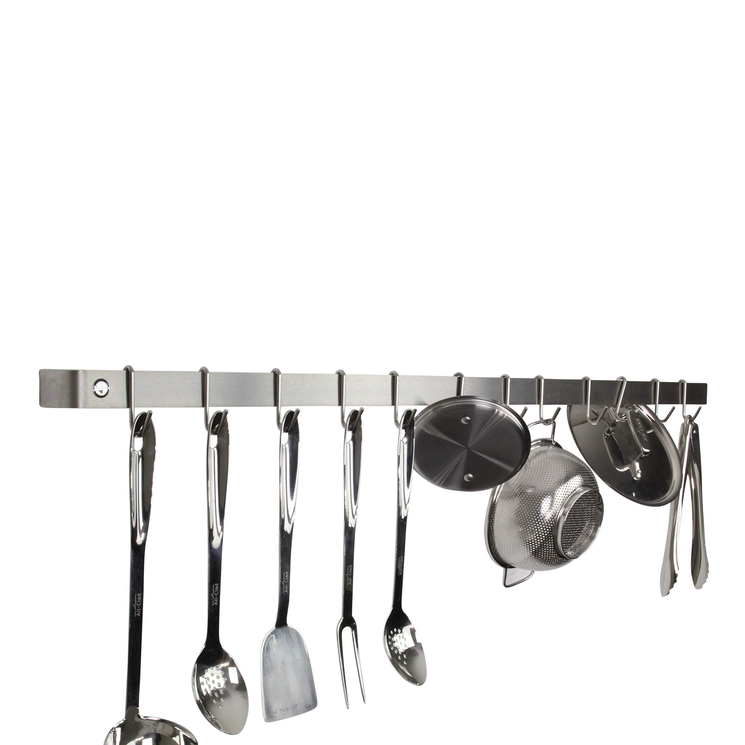 Enclume Premier 48-Inch Stainless Steel Wall Mounted Pot Rack & Utensil Organizer - Perfect for Kitchen Storage, Space Saving & Easy Access to Cookware