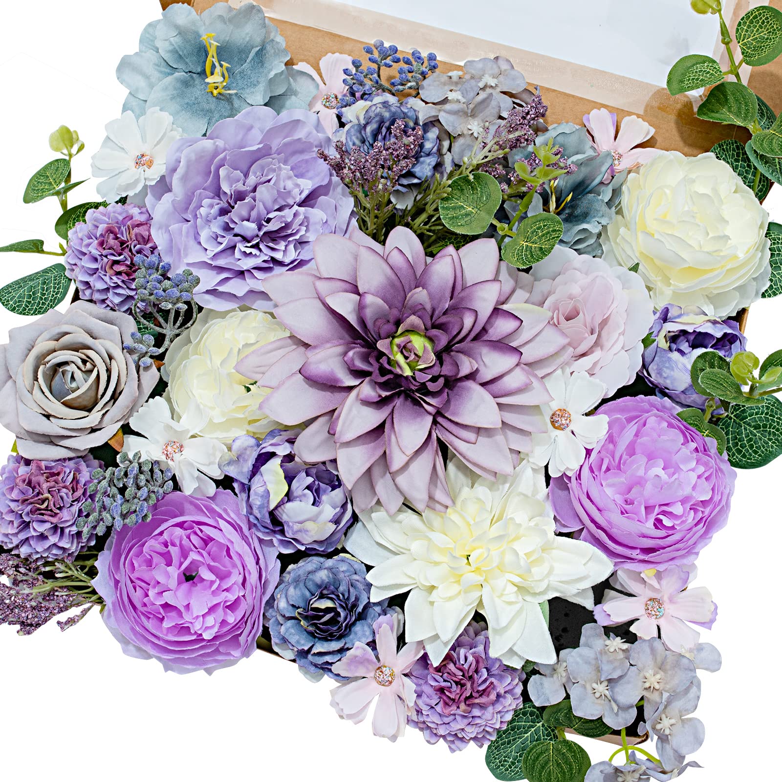 36pcs Purple Artificial Silk Roses & Daisies with Stems - DIY Wedding Arch Bouquets, Home Decor, Centerpieces, Party Arrangements