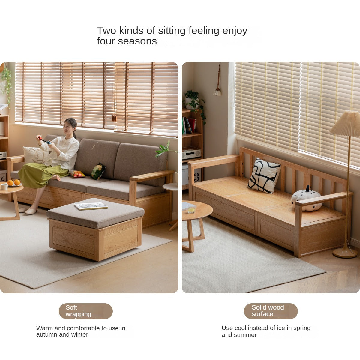 Solid Oak Wood Storage Box for Sofa - Organize Living Room, Bedroom, or Office with Stylish Wooden Storage Solution