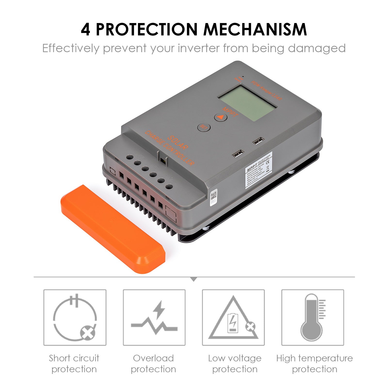 ROCKSOLAR 20A MPPT Solar Charge Controller for RV, Boat, Off-Grid System - 12V/24V Auto Recognition, Waterproof Solar Panel Regulator with LCD Display