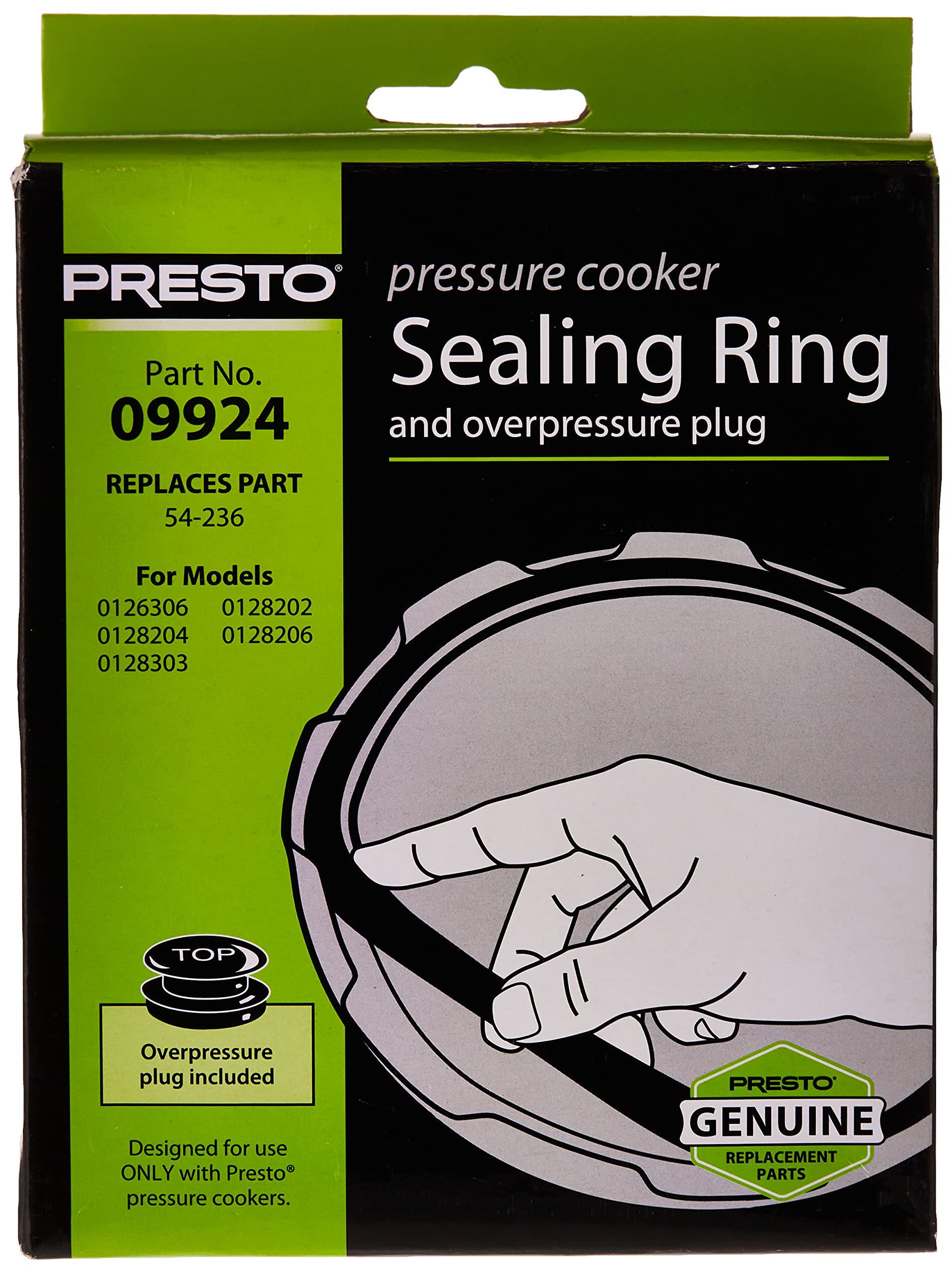 Presto 09924 Pressure Cooker Sealing Ring & Overpressure Plug Replacement Kit - Compatible with Super 6 & 8 Quart Models - Perfect for Home Cooking, Canning & Meal Prep