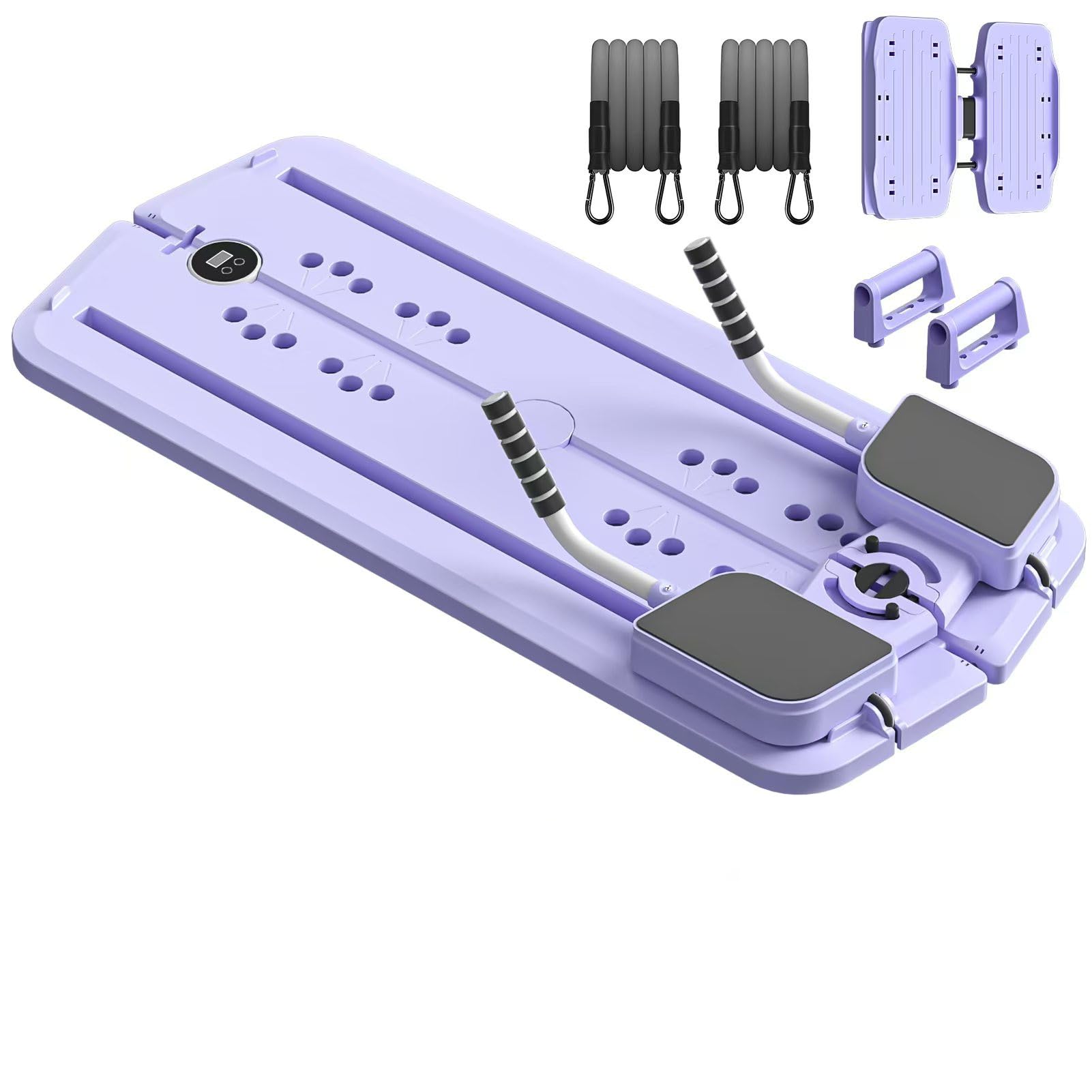 JANUA Pilates Reformer Machine - Multifunctional Ab Board with Resistance Bands for Core Training, Push Ups & Full Body Workout | Home Gym Equipment for Women | Perfect for Yoga, Pilates & Strength Training