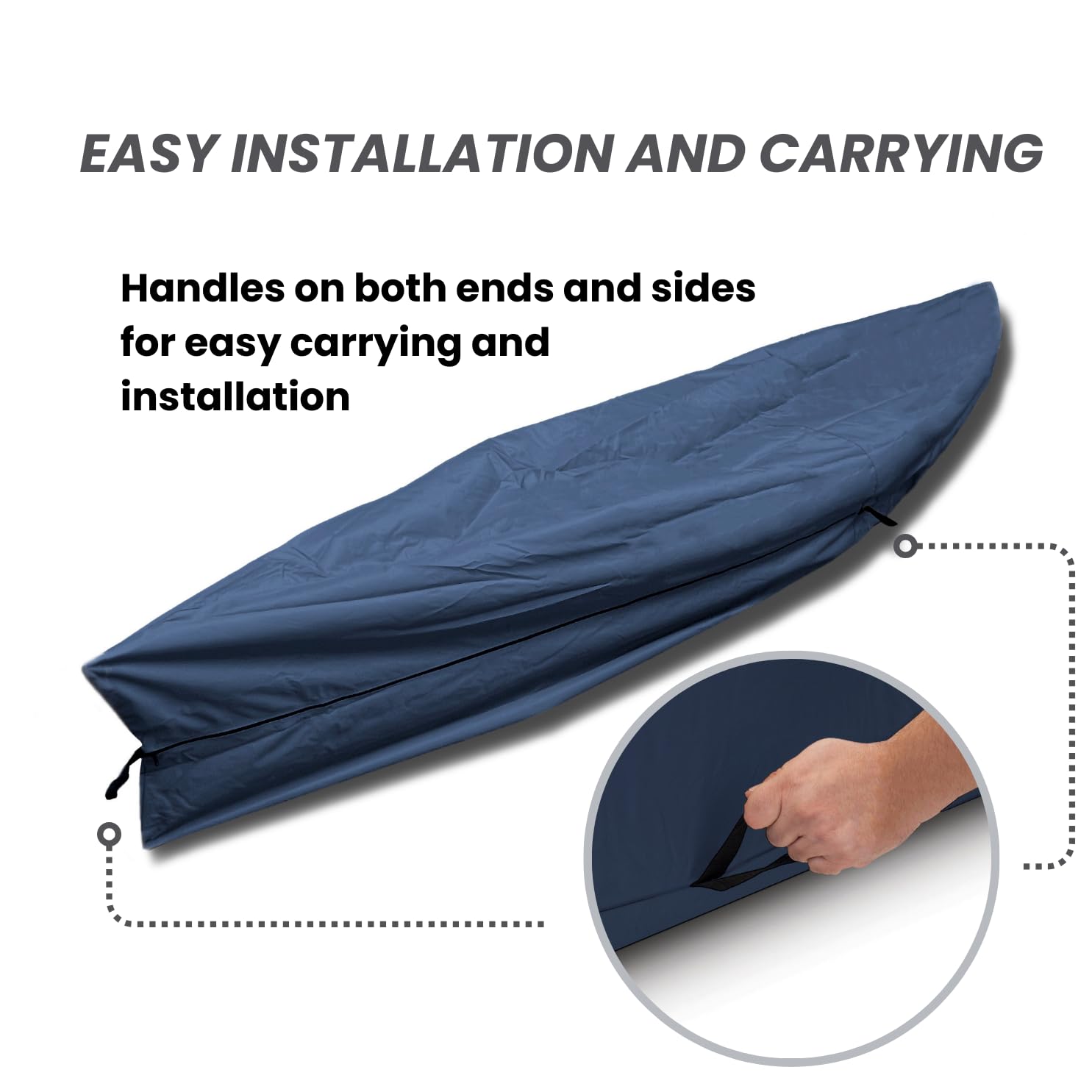 EliteShield Waterproof UV-Resistant Kayak Canoe Cover - Marine Grade Polyester Boat Storage Protection for 15-16 ft Length, 116