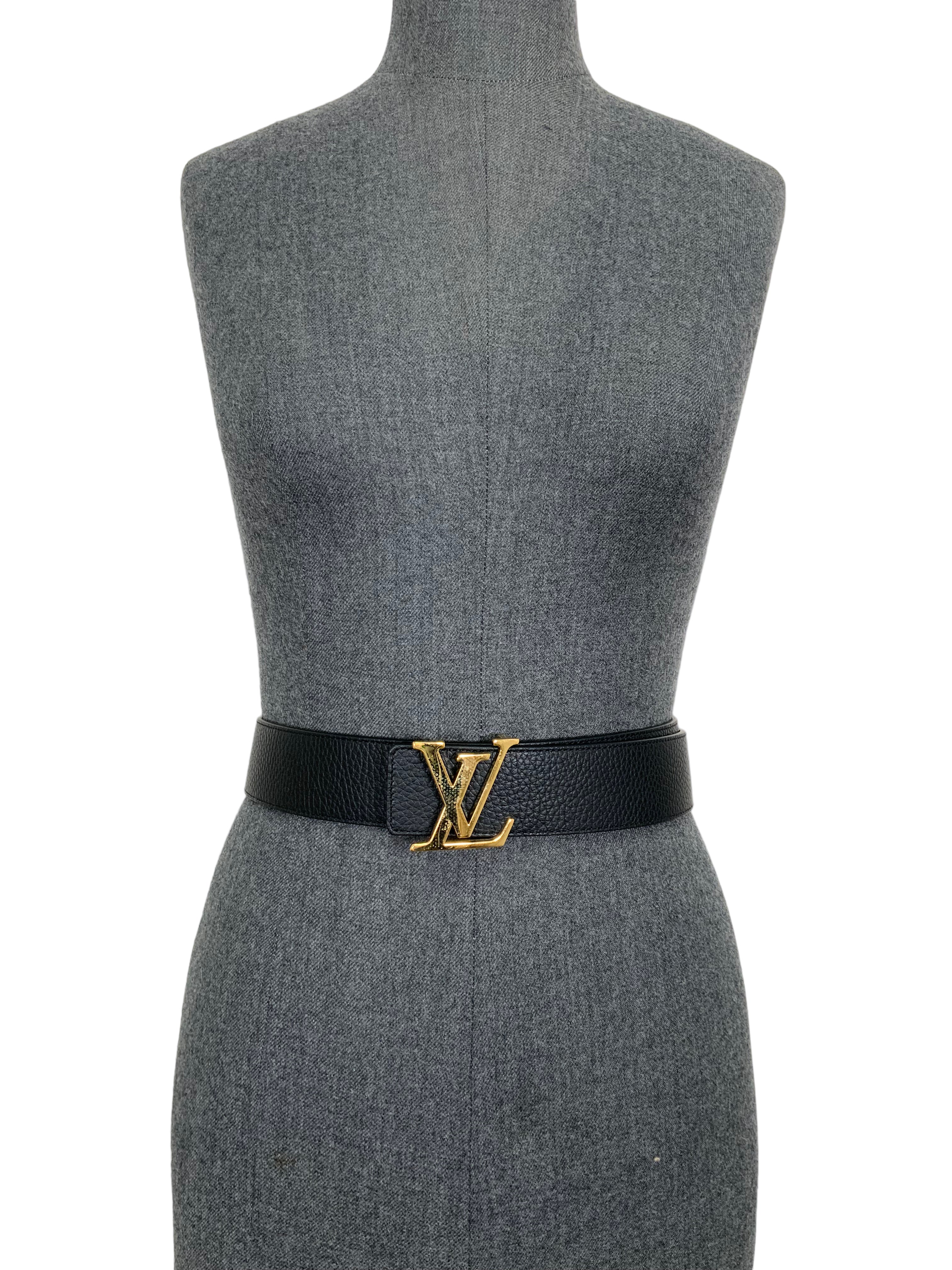 Authentic Louis Vuitton LV Initiales Reversible Leather Belt - Black & Brown - 100cm/40in - Luxury Unisex Fashion Accessory for Men & Women - Perfect for Office, Date Night & Formal Occasions