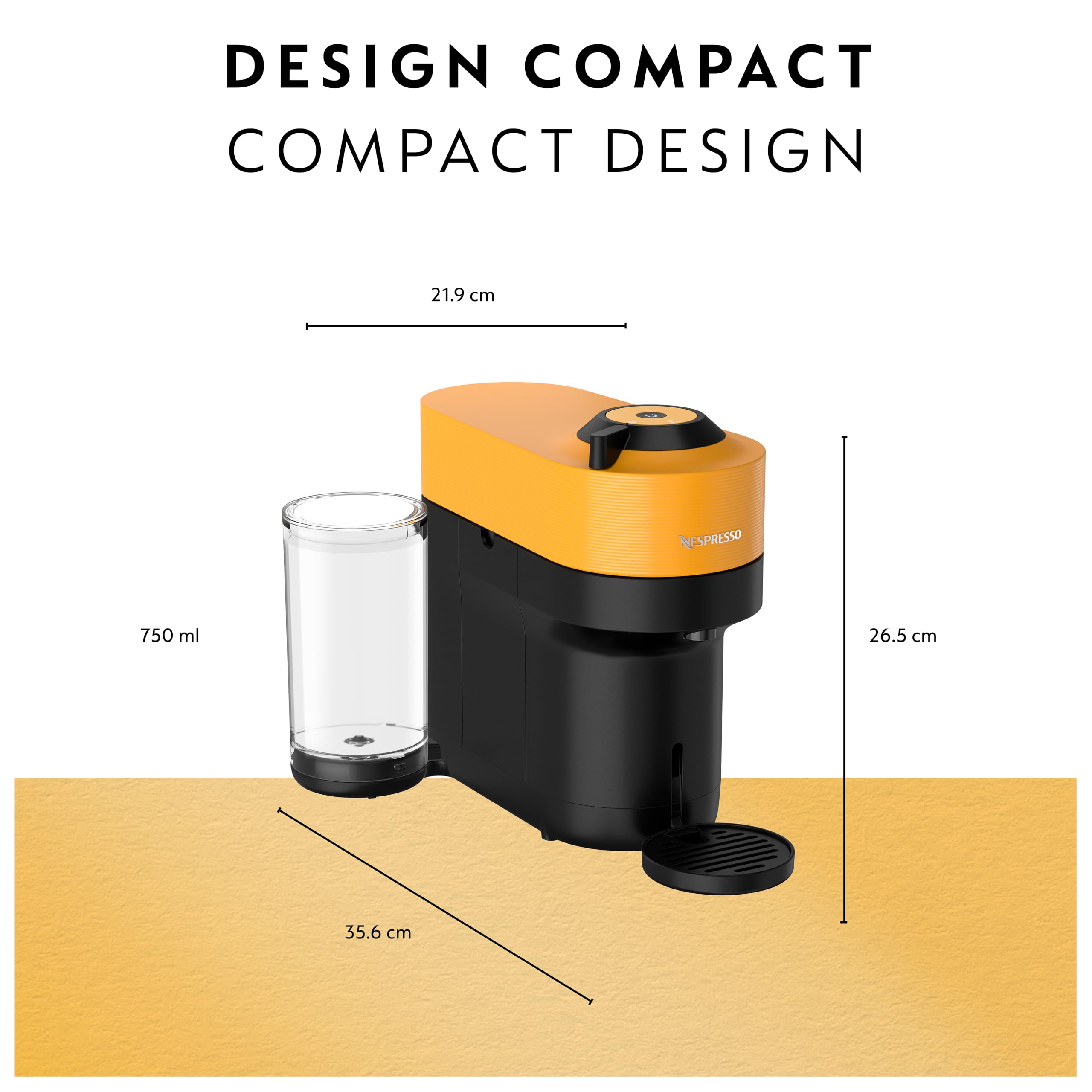 De'Longhi Nespresso Vertuo Pop+ Coffee & Espresso Machine with Mango Yellow Finish - Perfect for Home, Office & Small Spaces