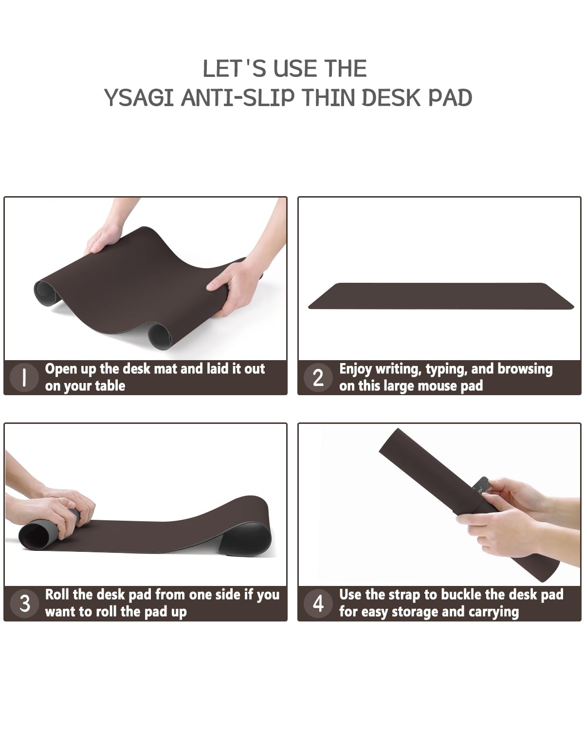 Premium Non-Slip Leather Desk Mat - Large 31.5