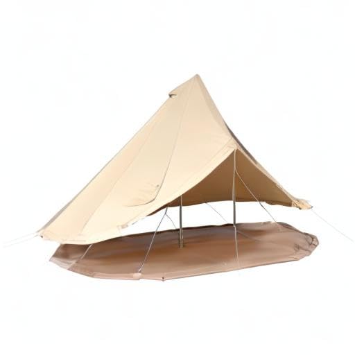 VEVOR 4-Season Canvas Bell Tent with Stove Jack - Breathable, Spacious for 4 People - Perfect for Family Camping, Hunting Trips & Outdoor Adventures