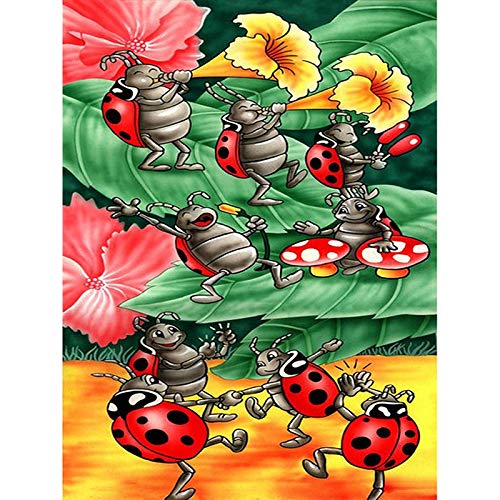 5D Diamond Painting Kit - Seven Star Ladybug Cross Stitch Rhinestone Embroidery Art | DIY Diamond Mosaic Craft for Home Wall Decor, Gift for Women & Adults | Perfect for Relaxation & Stress Relief