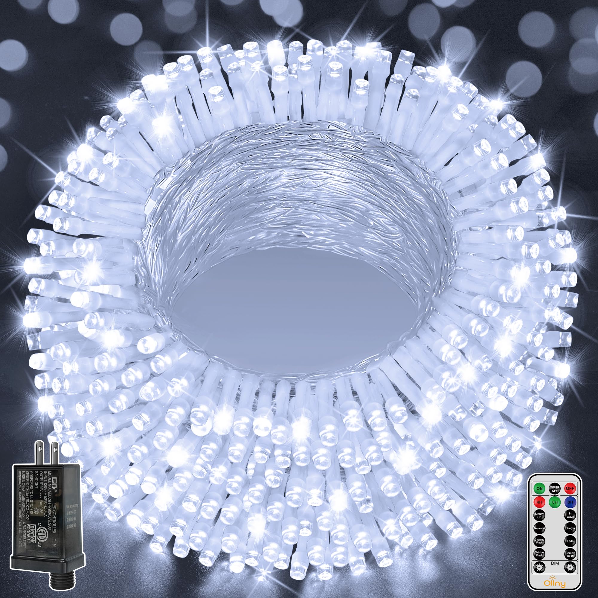 Ollny 800LED 262FT Outdoor String Lights - Waterproof Fairy Lights with Remote Control, 8 Modes Timer & Dimmable - Perfect for Christmas, Patio, Garden, Bedroom, Camping & Indoor Decor